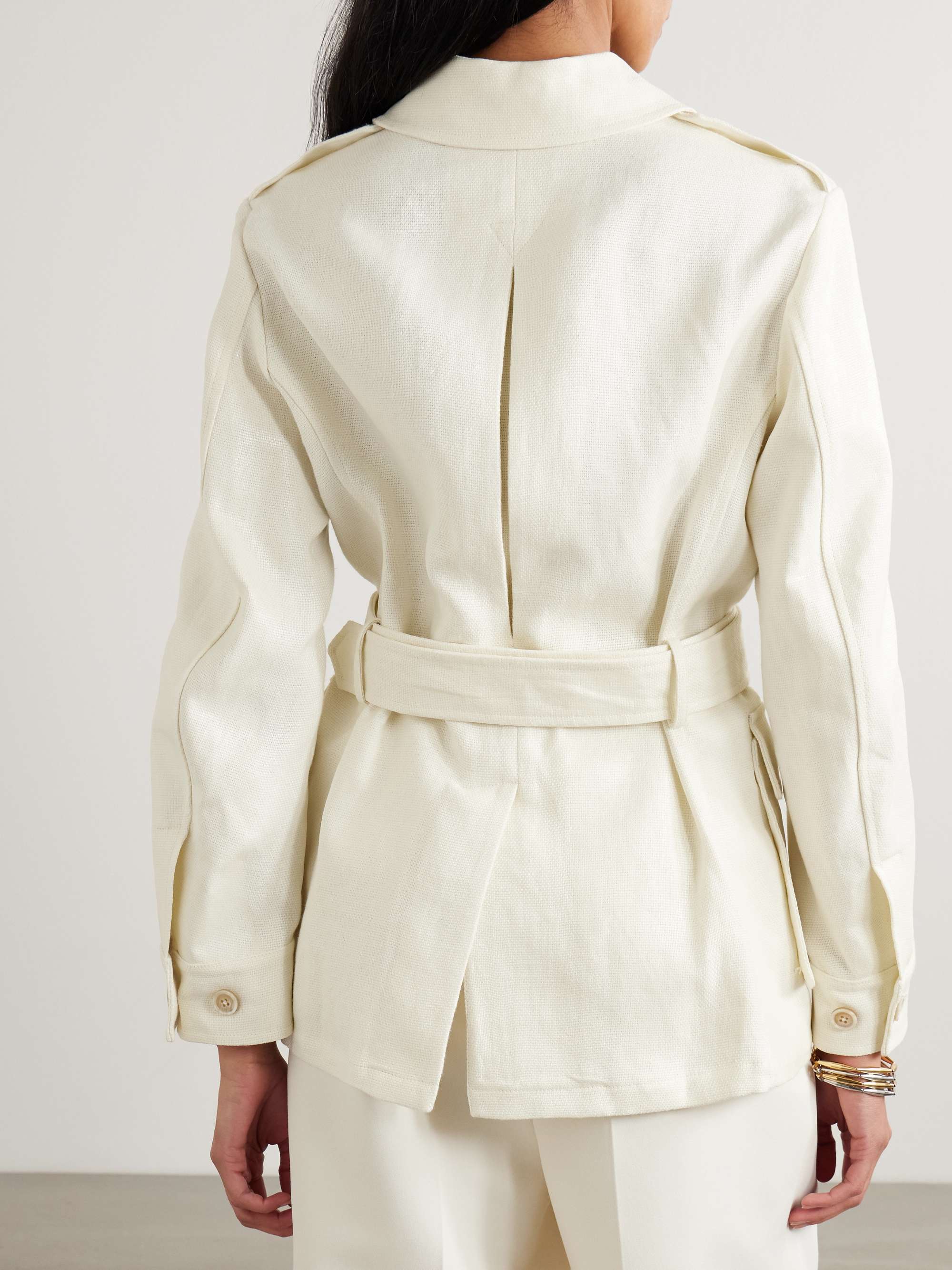 Sydney belted linen-canvas jacket view