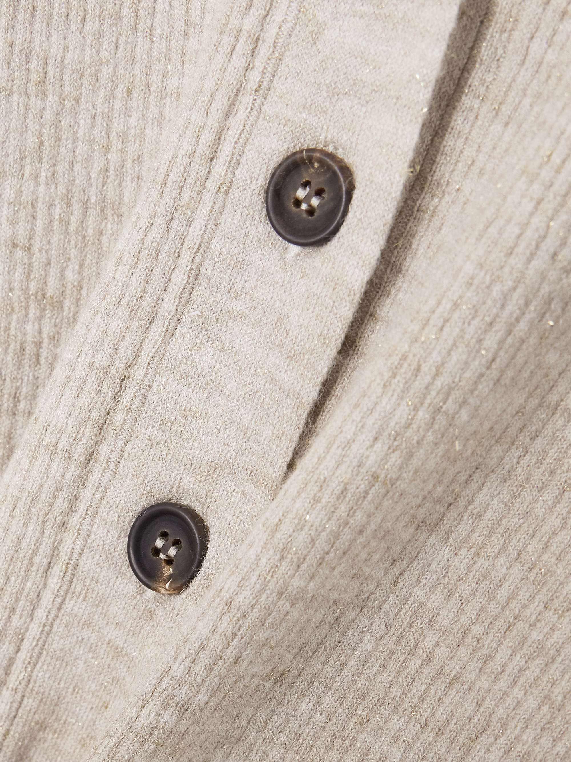 Metallic ribbed-knit cardigan view