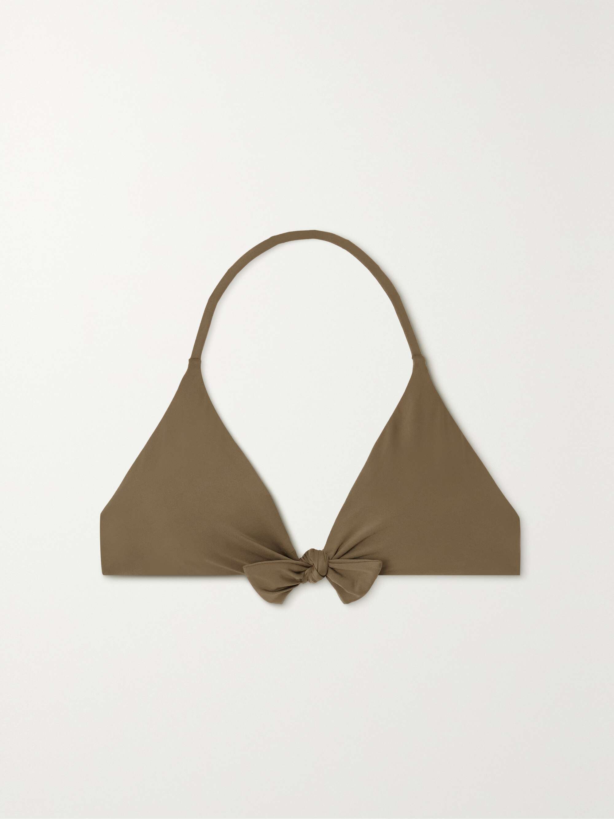 Bow-detailed halterneck bikini top view