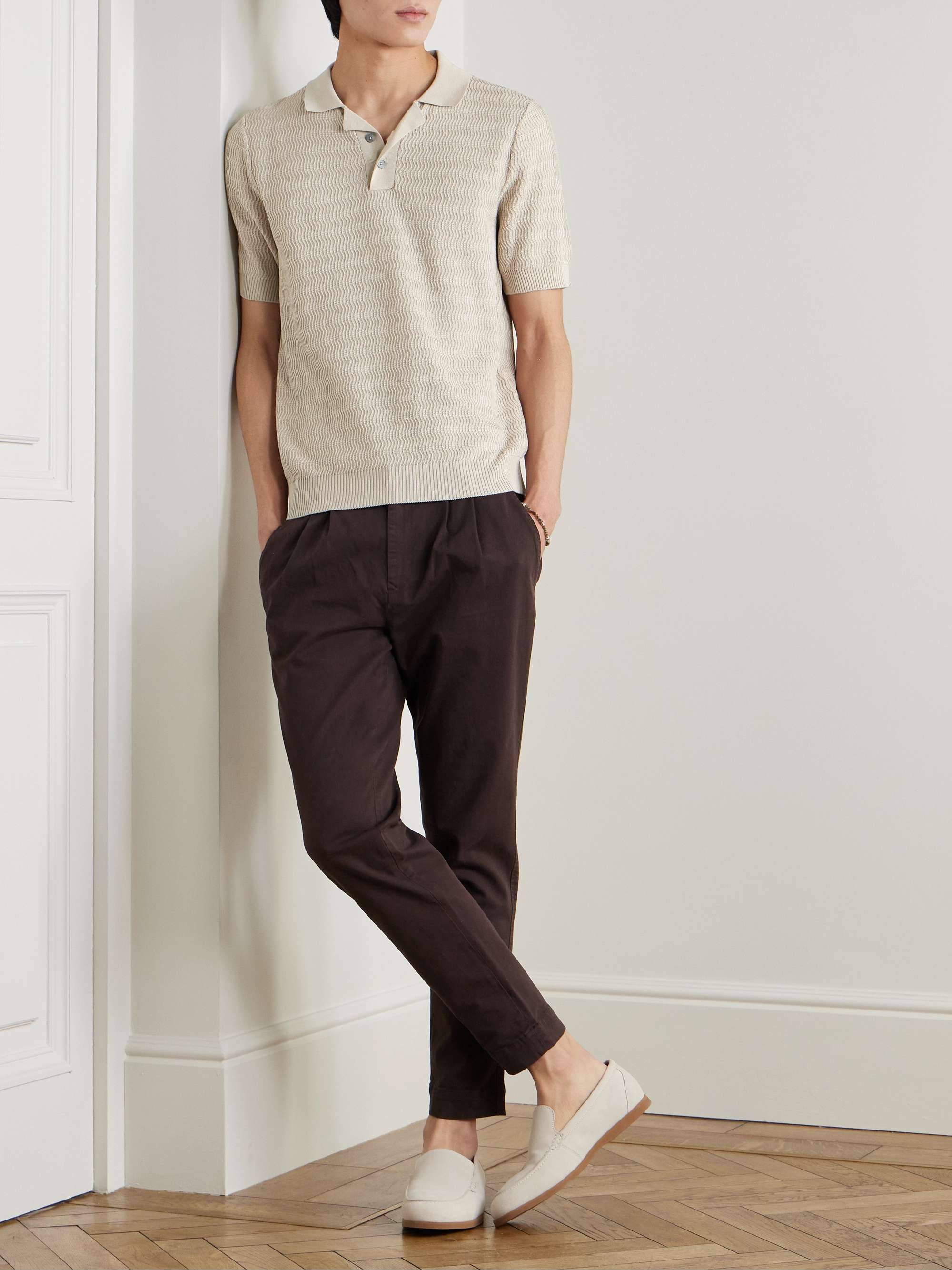 Textured-Cotton Polo Shirt view