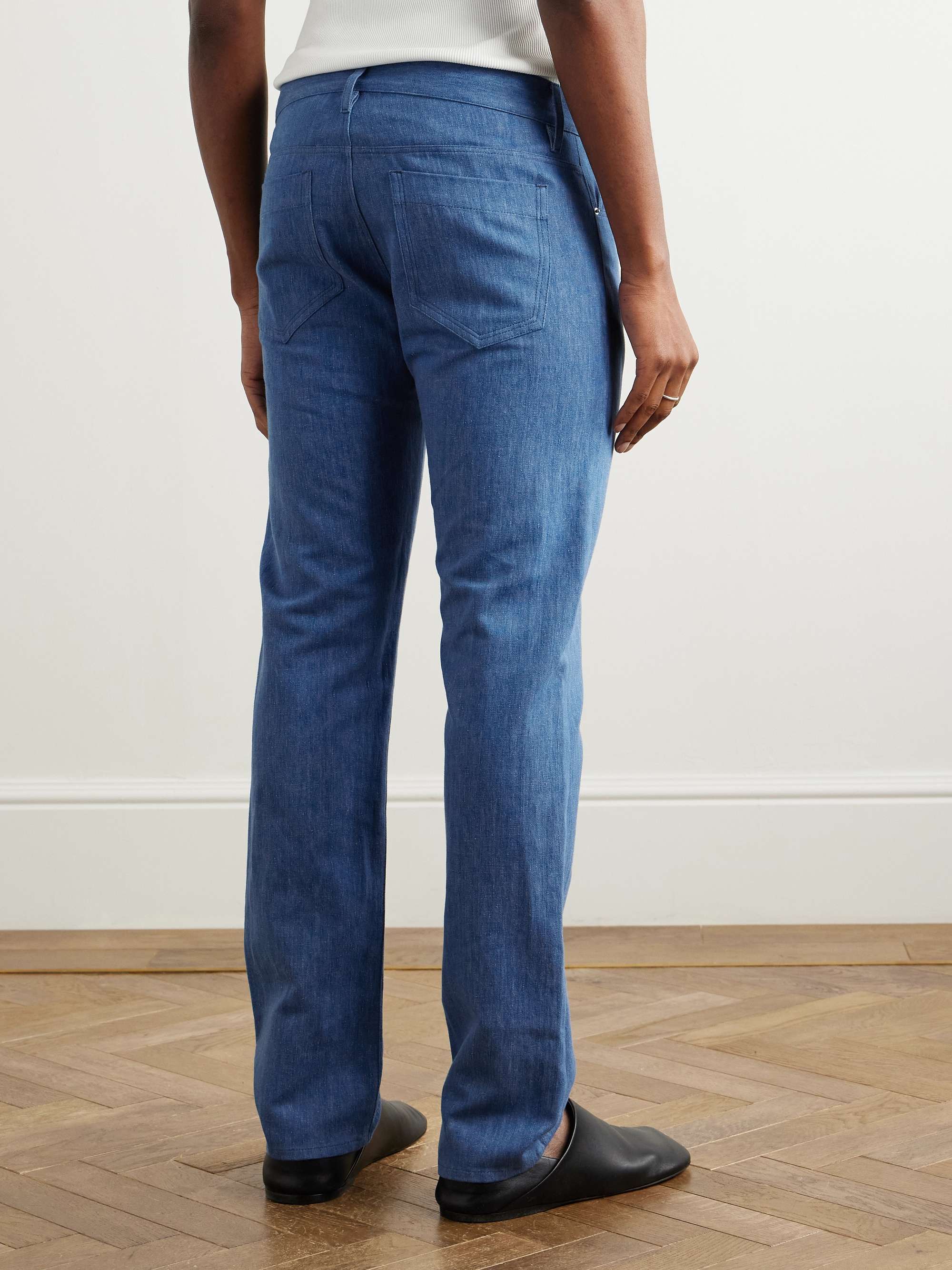 Slim-Fit Cotton and Linen-Blend Trousers view