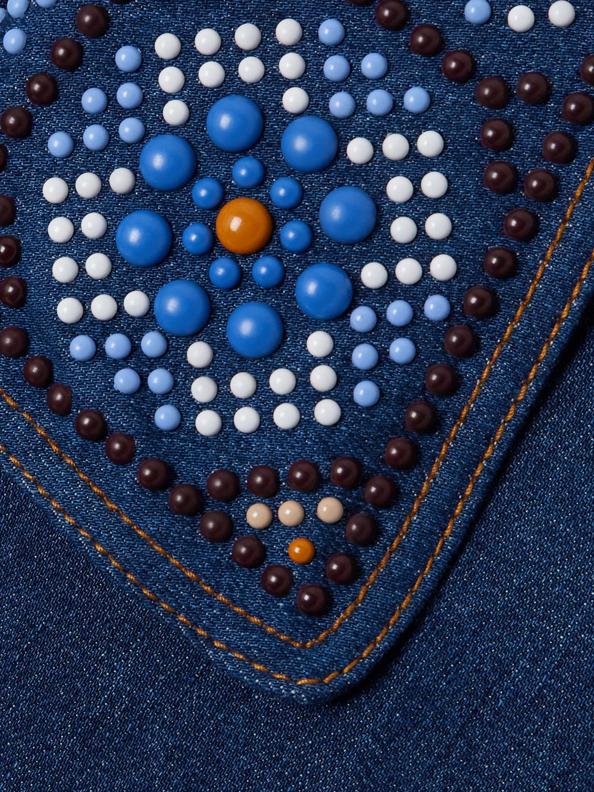 Bead-embellished denim jacket view