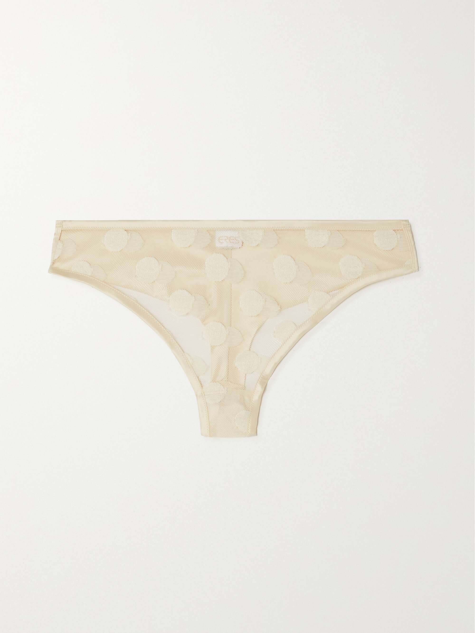 Autan polka-dot stretch-Leavers lace and satin briefs view