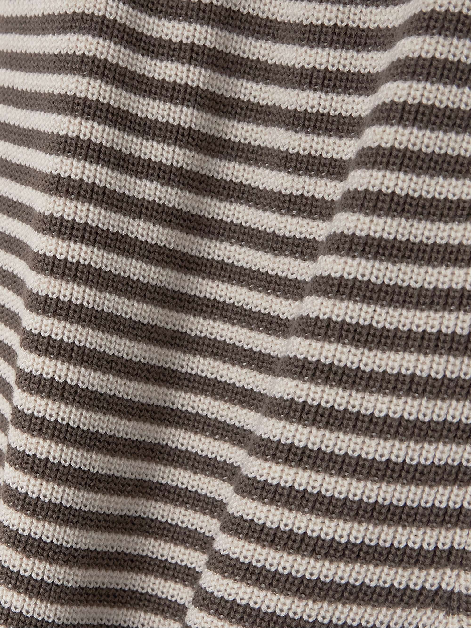 Striped knitted cotton wide-leg pants view