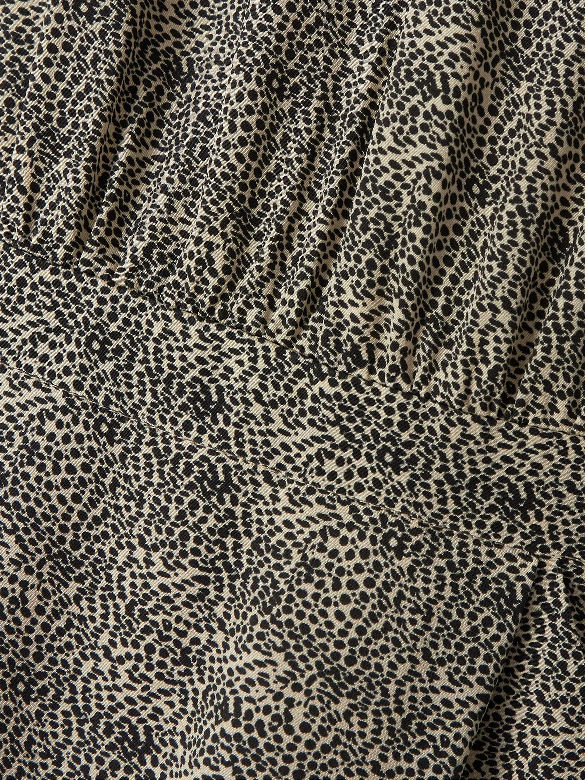Bow-embellished pleated leopard-print silk-chiffon midi dress view