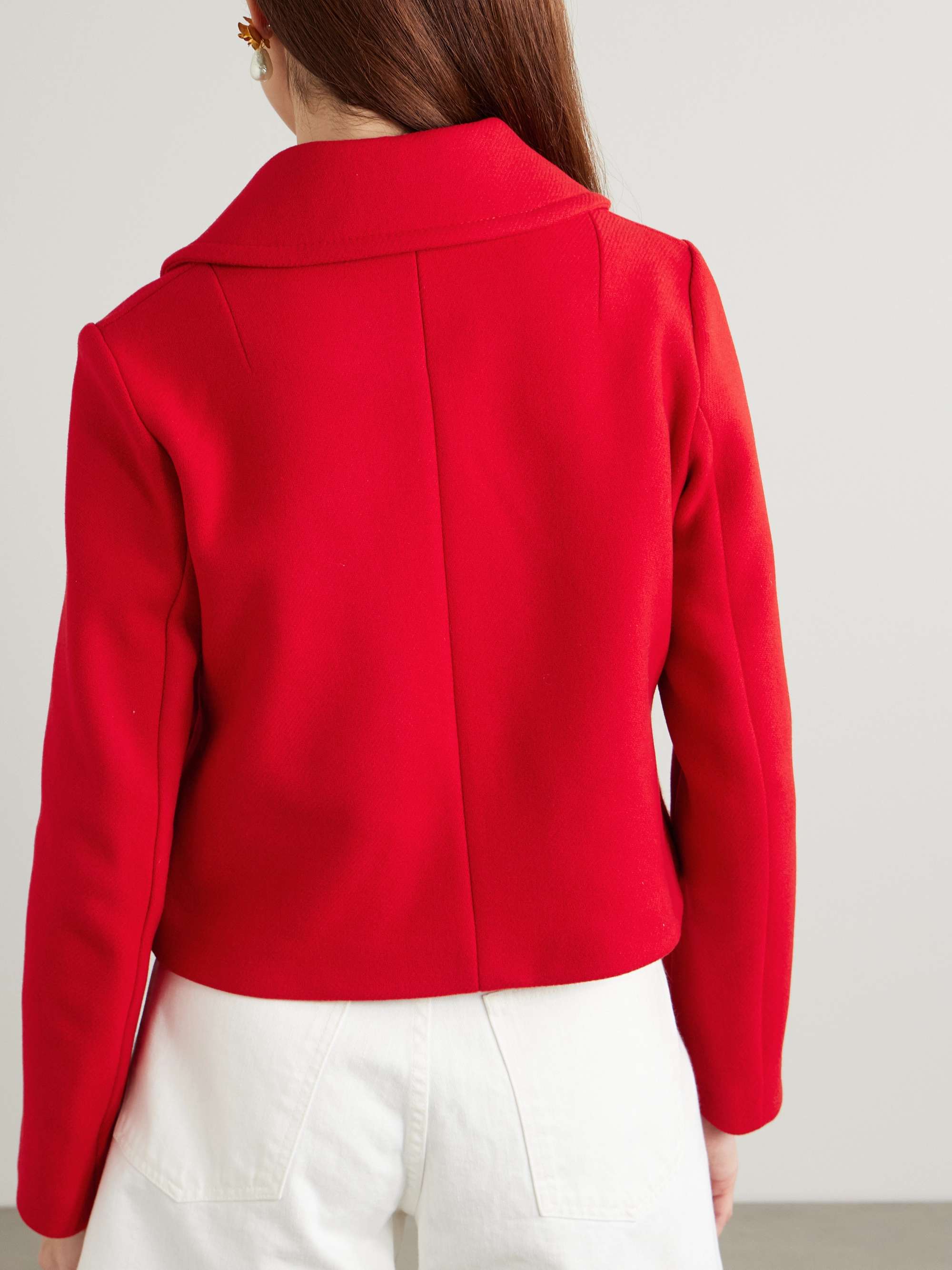 Keyla cropped wool-blend twill jacket view
