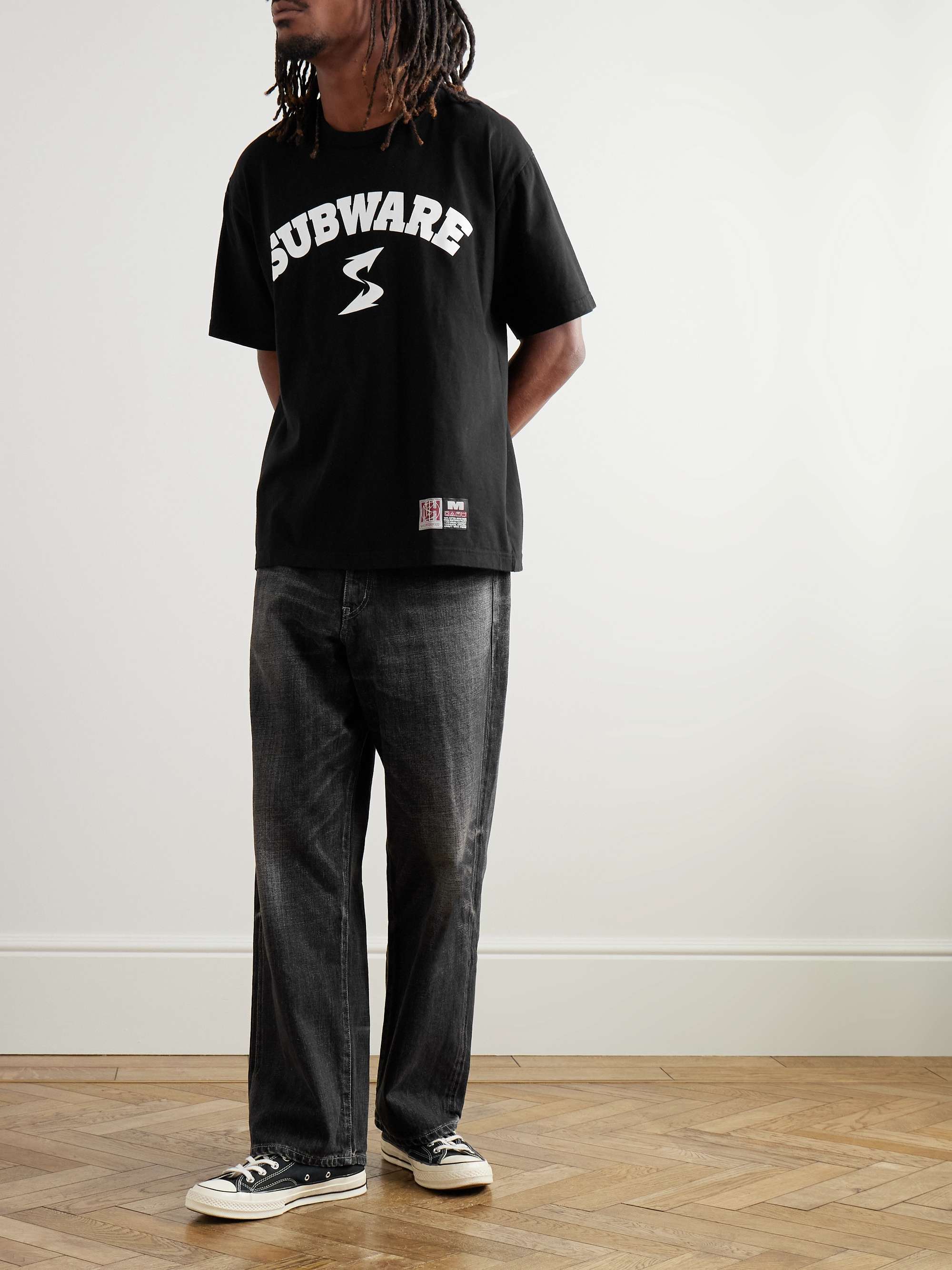 + SUBWARE Logo-Print Appliquéd Cotton-Jersey T-Shirt view