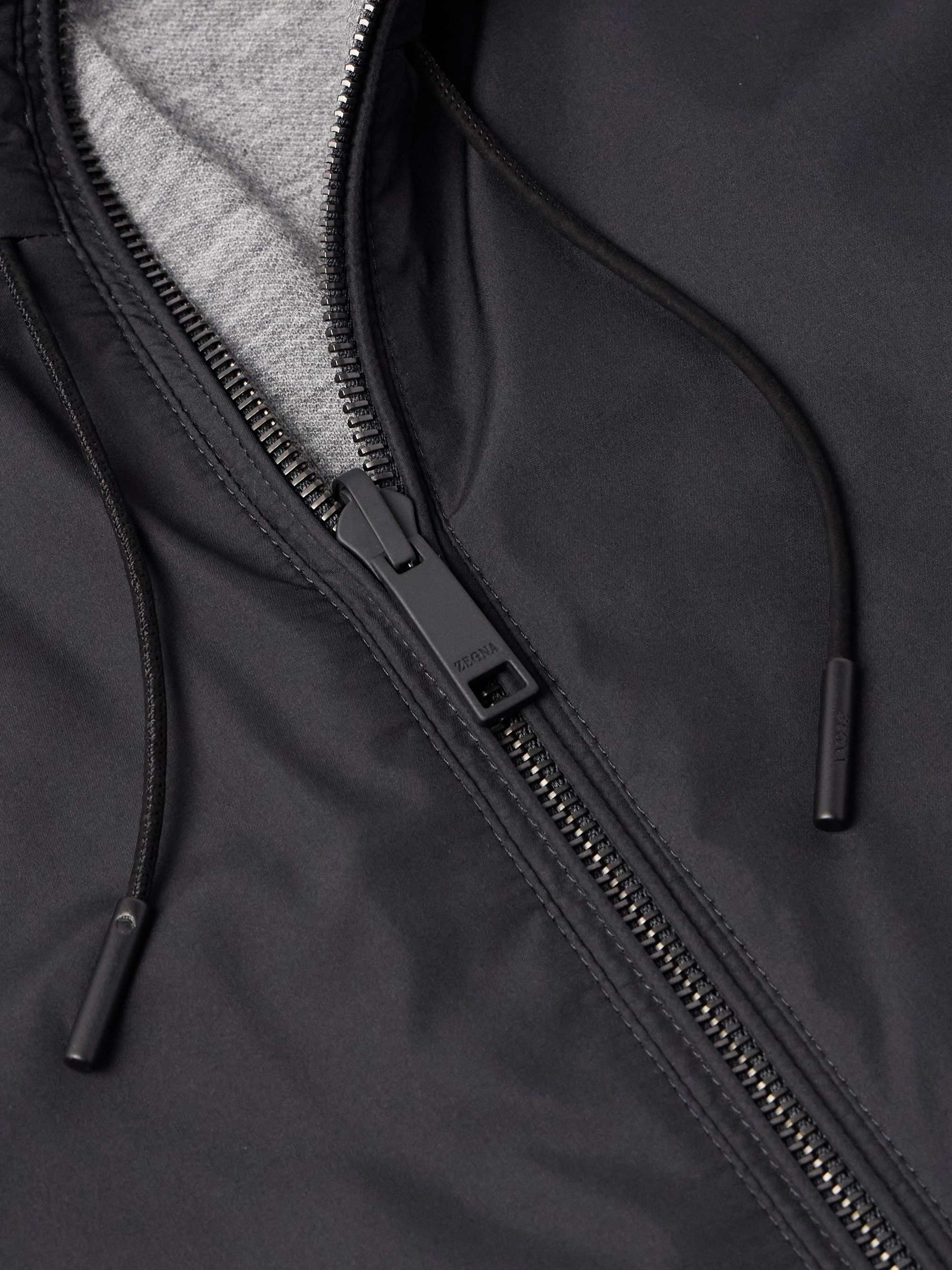 Reversible Shell and Cashmere, Cotton and Silk-Blend Jersey Jacket view