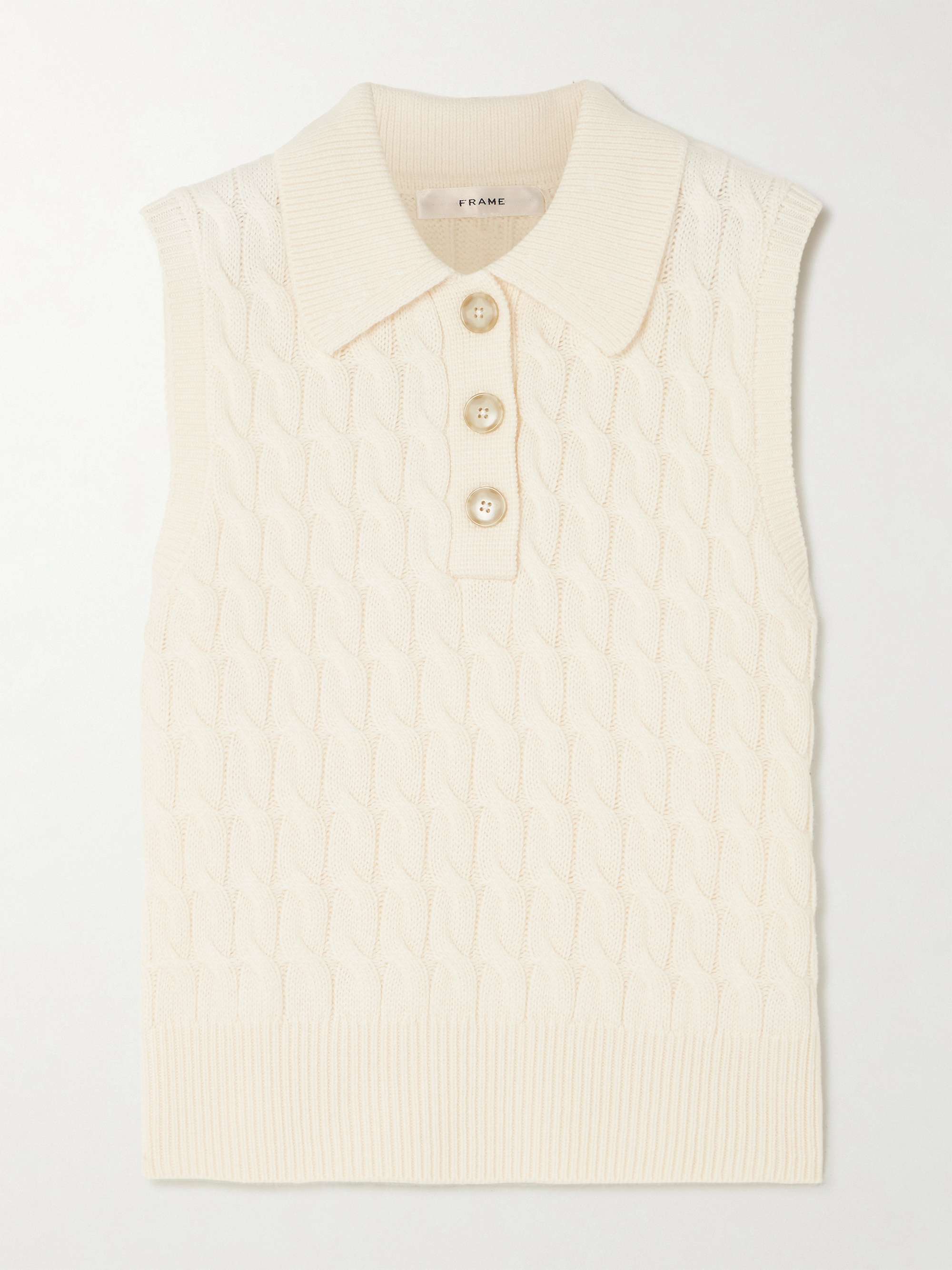 Cable-knit wool vest view