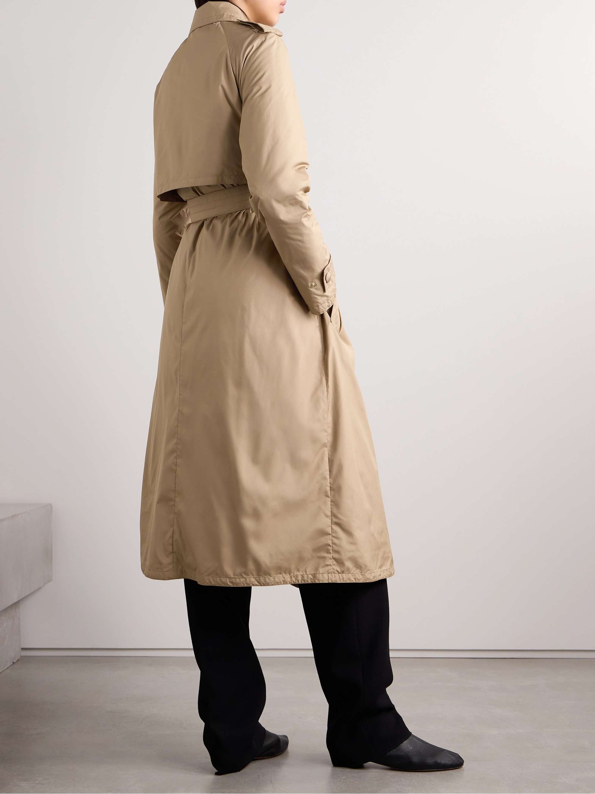 Barbentane belted double-breasted padded shell down trench coat view