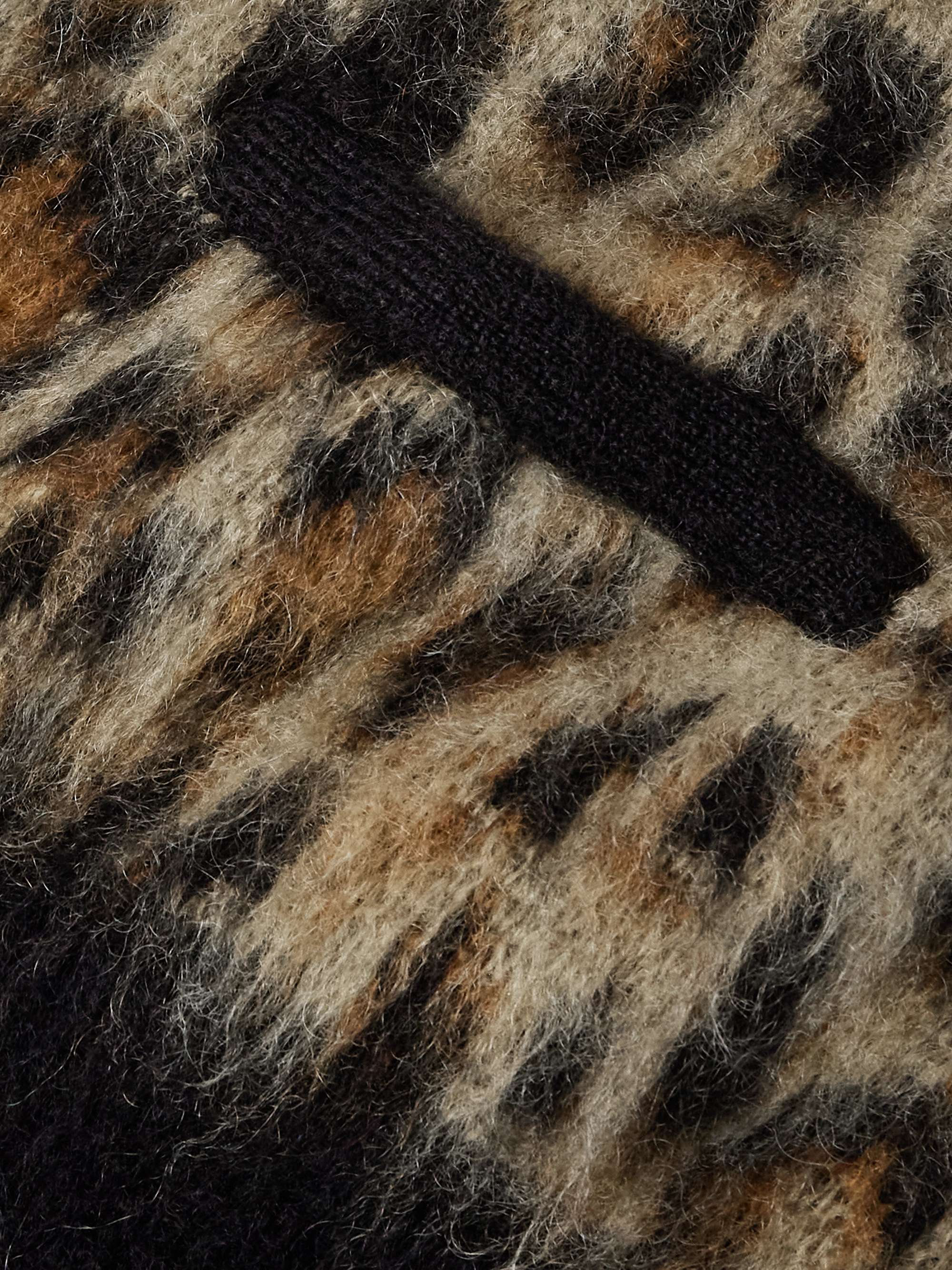 Cropped Leopard-Print Mohair-Blend Cardigan view