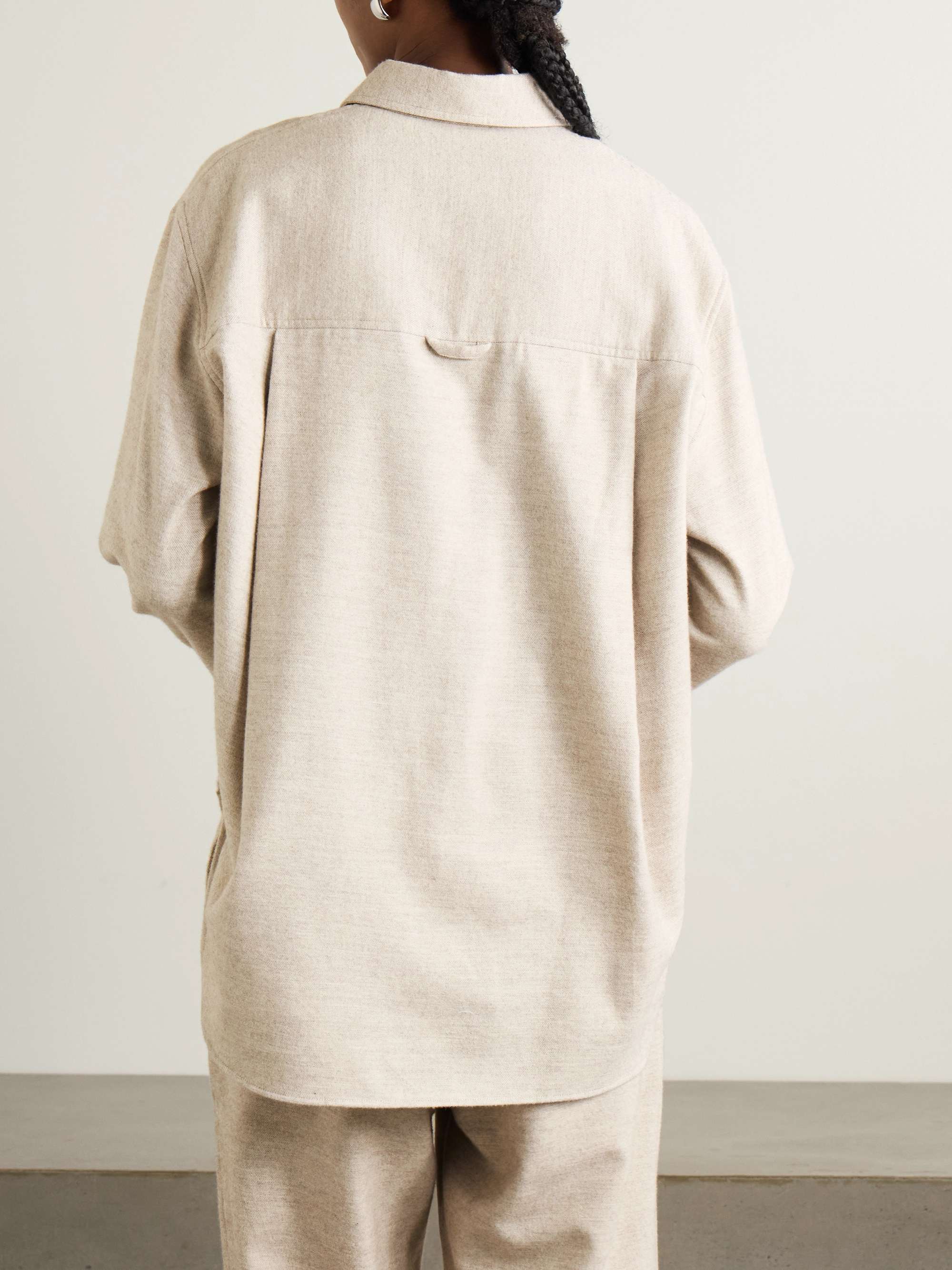 Oversized cotton and wool-blend flannel shirt view