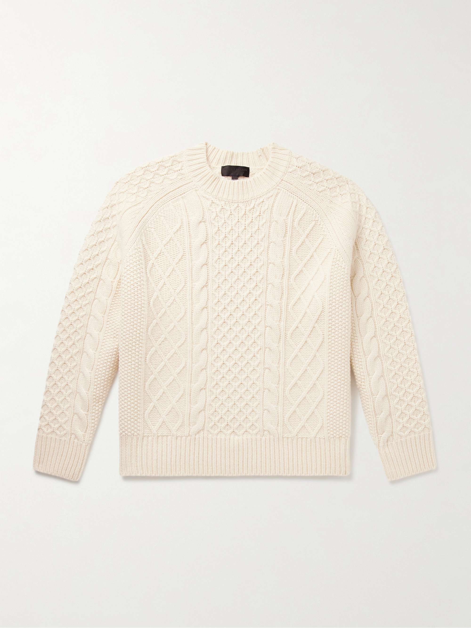 Carran Cable-Knit Wool Mock-Neck Sweater view