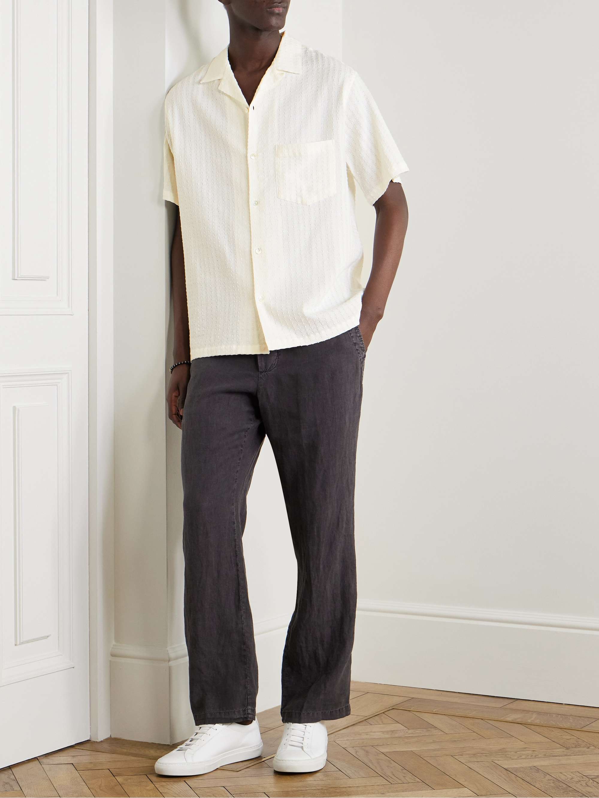 Mondego Convertible-Collar Textured Cotton Shirt view