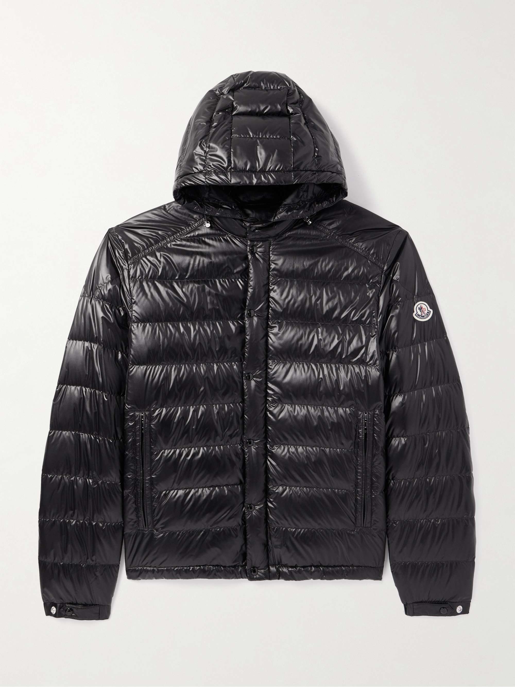 Gliere Logo-Appliquéd Quilted Glossed-Nylon Down Hooded Jacket view