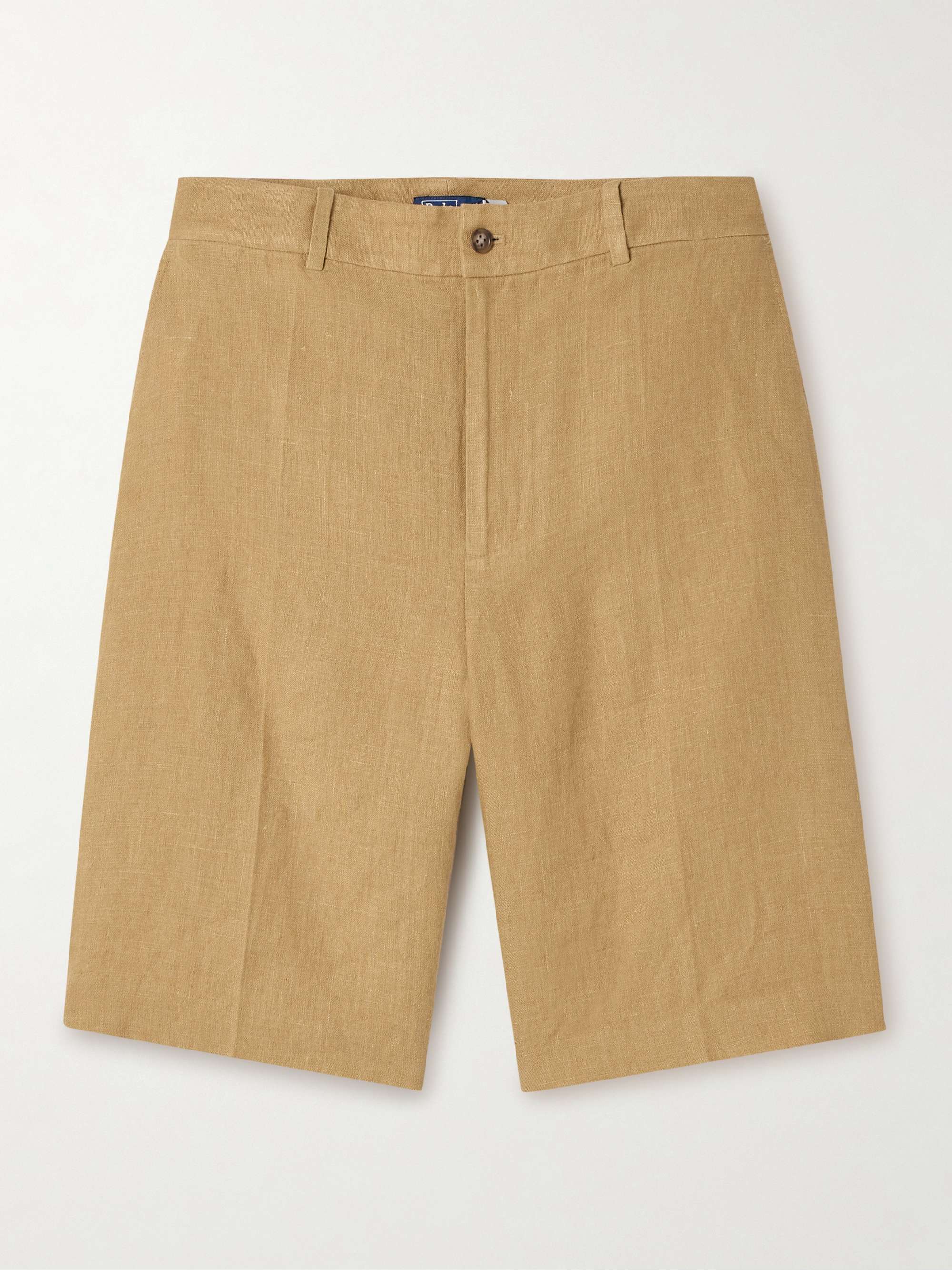 Long linen shorts view