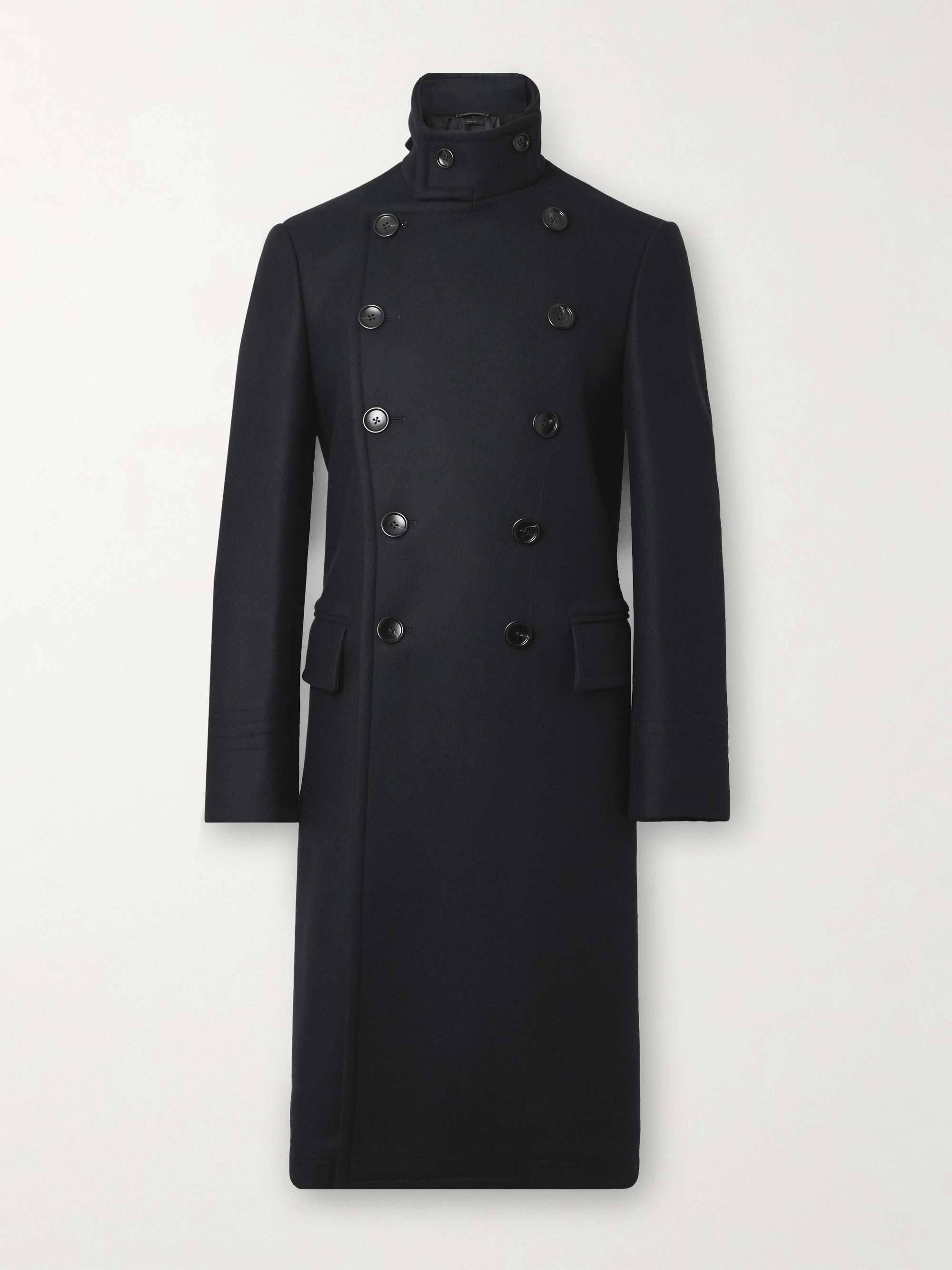 Double-Breasted Wool-Felt Coat view