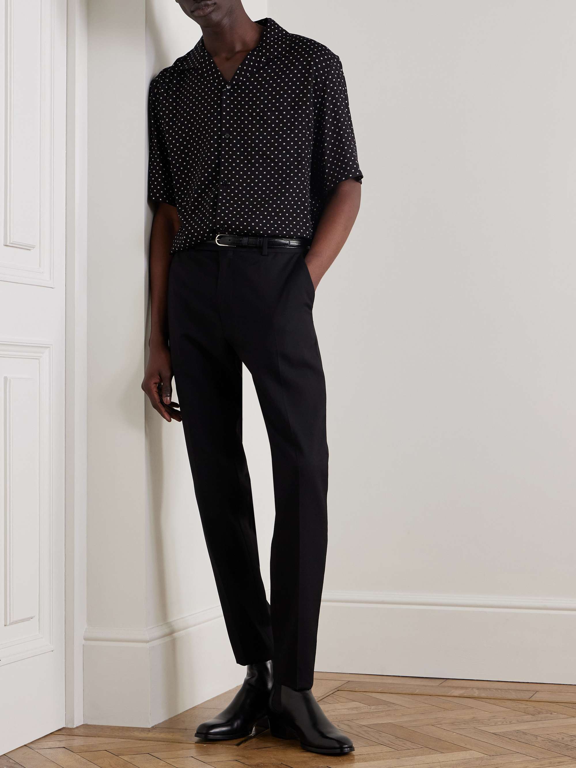 Slim-Fit Worsted Wool-Gabardine Suit Trousers view