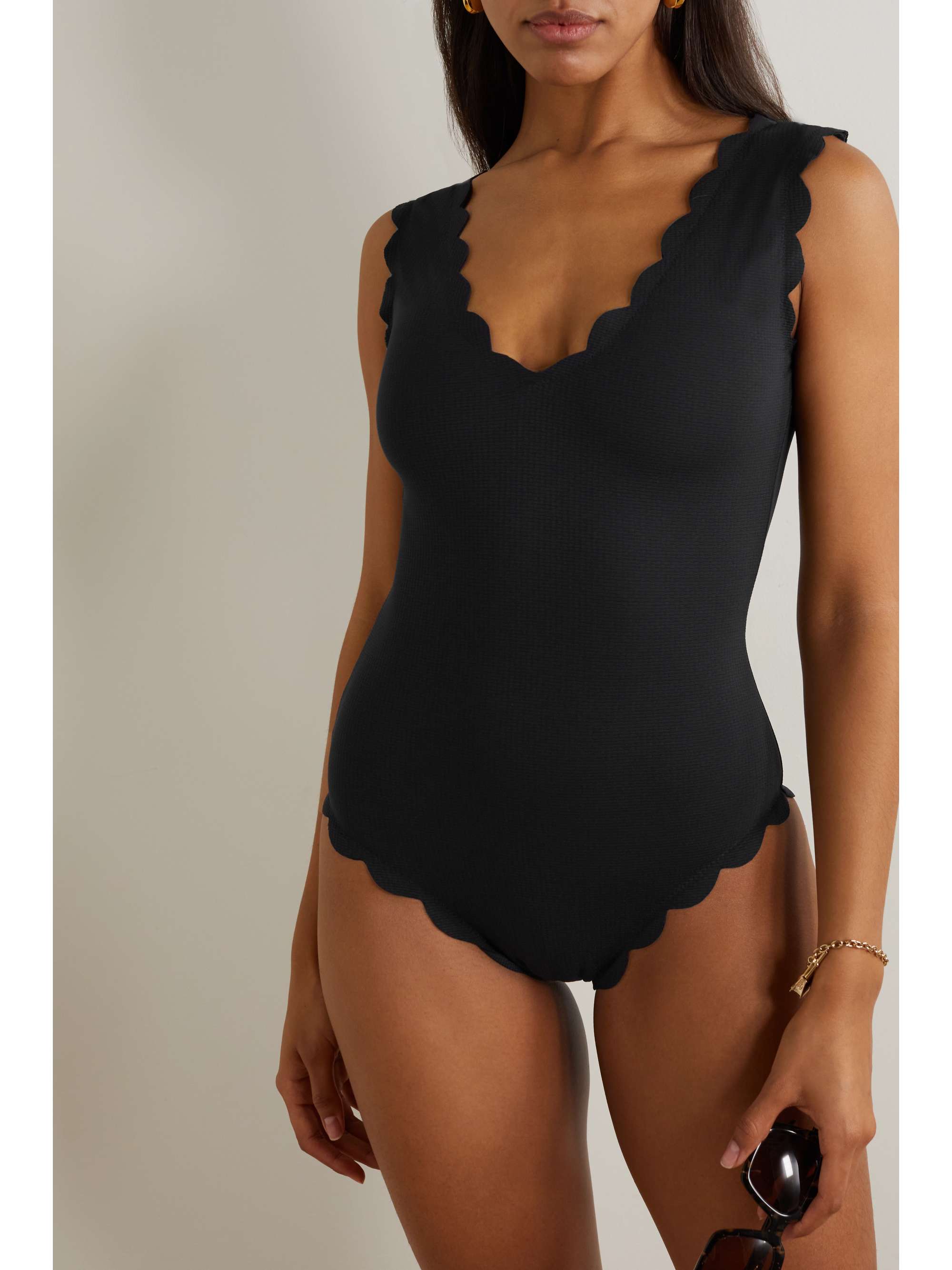 Charleston scalloped seersucker swimsuit view