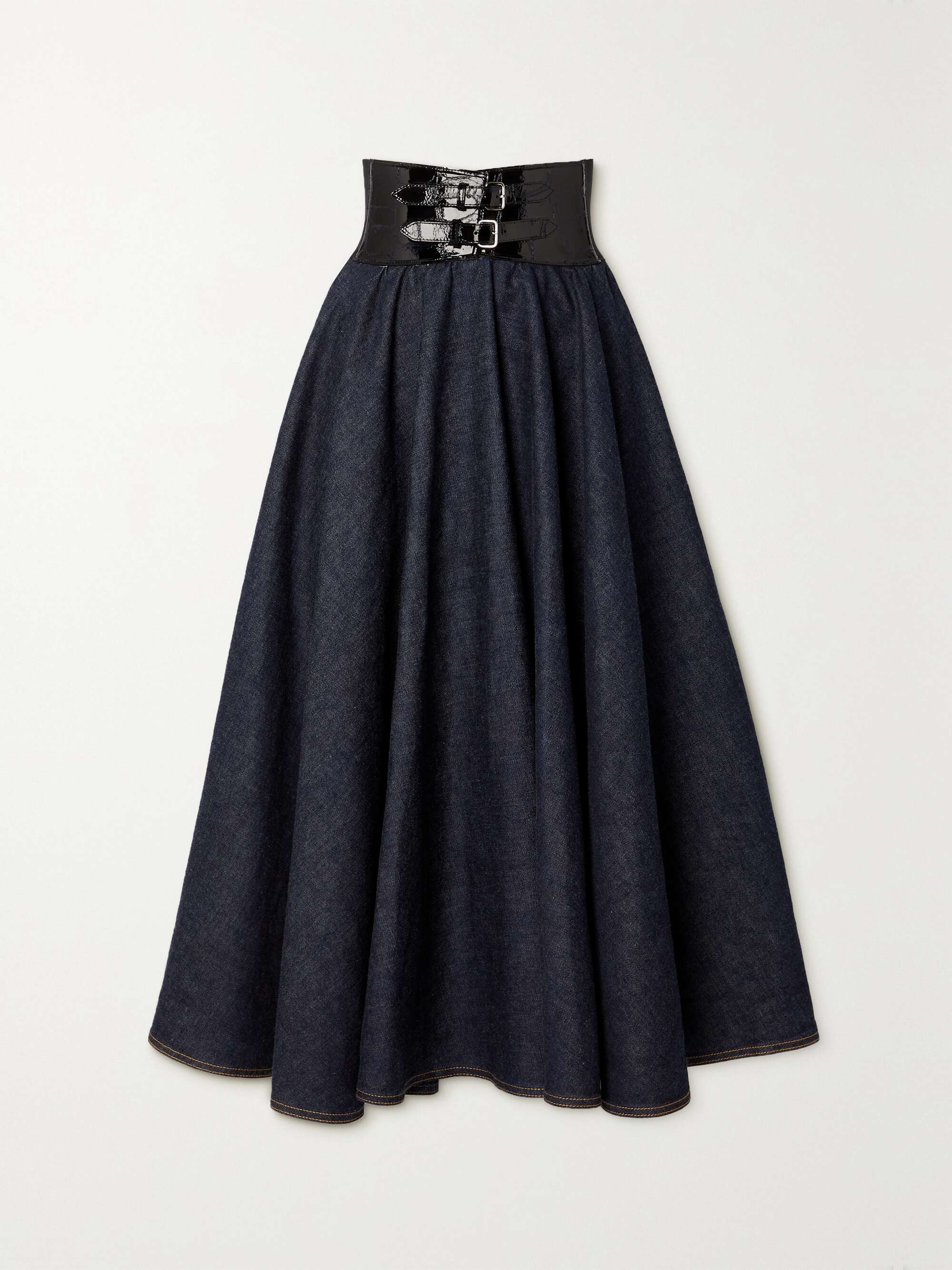 Archetypes belted denim midi skirt view