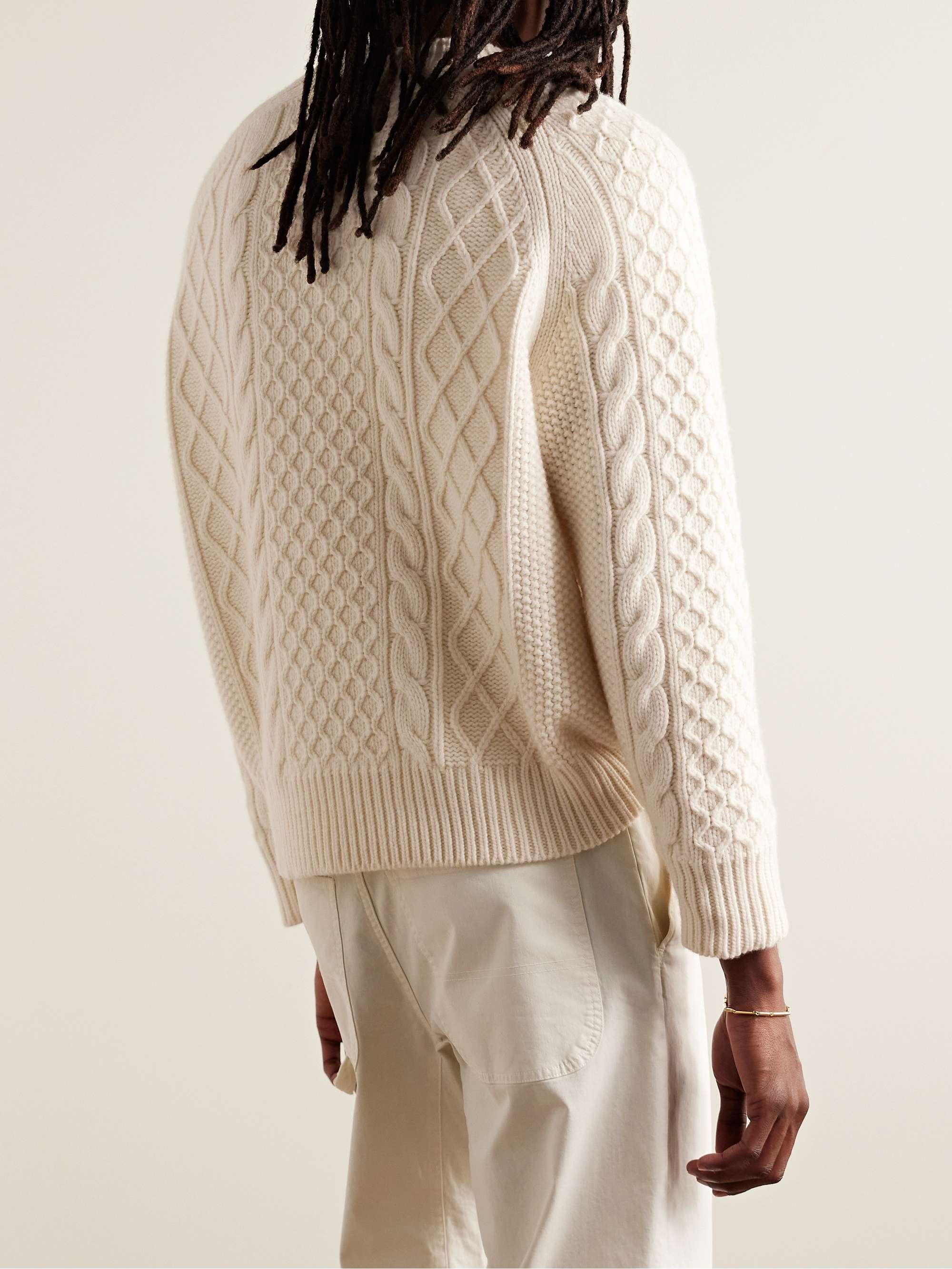 Carran Cable-Knit Wool Mock-Neck Sweater view