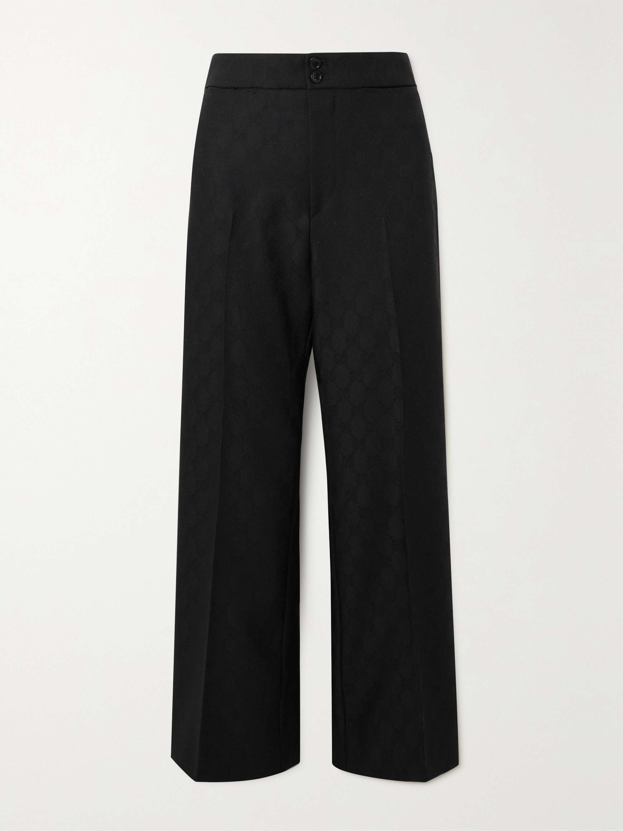 Cropped wool-jacquard bootcut pants view