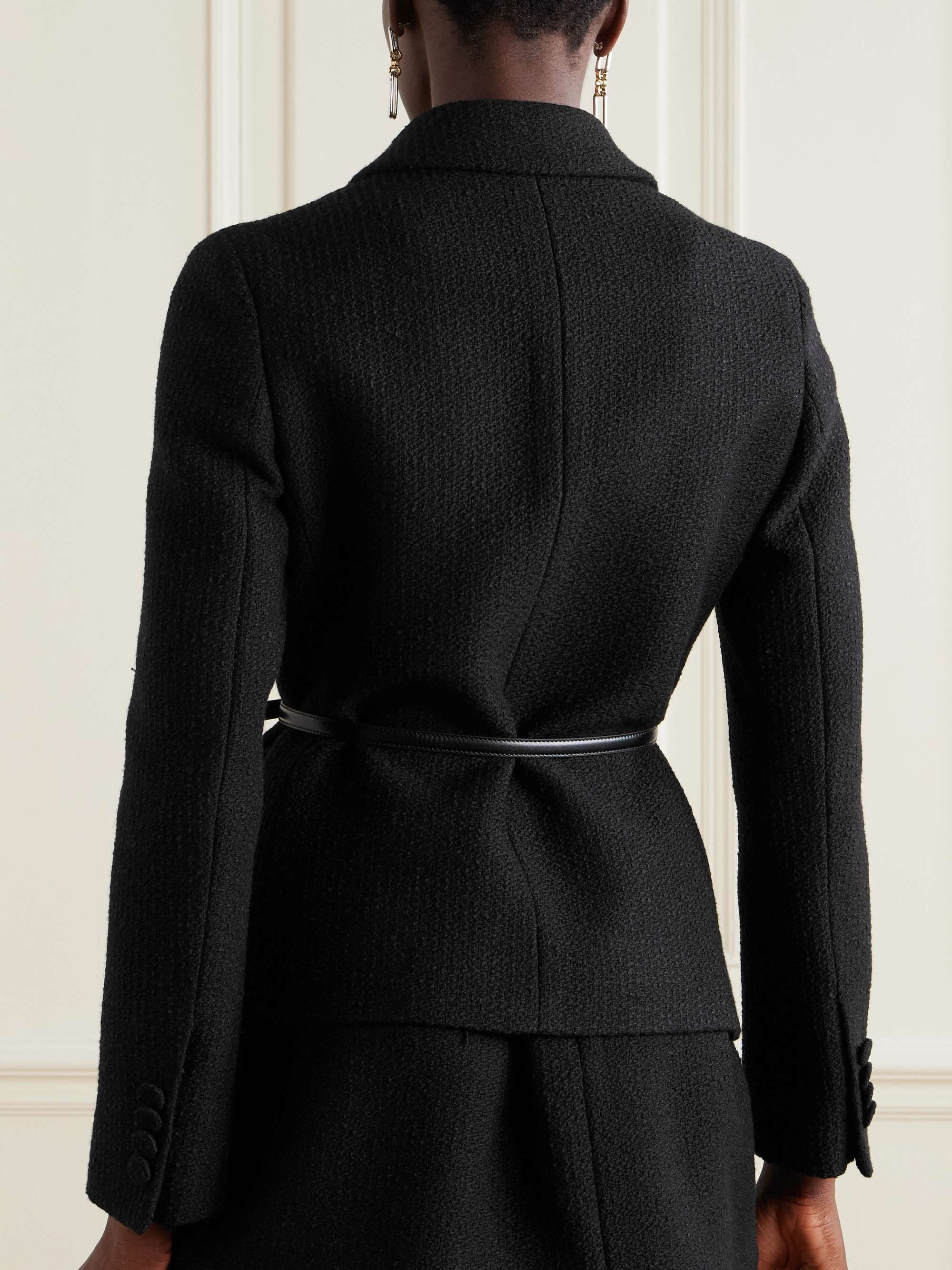 Belted wool-blend bouclé jacket view