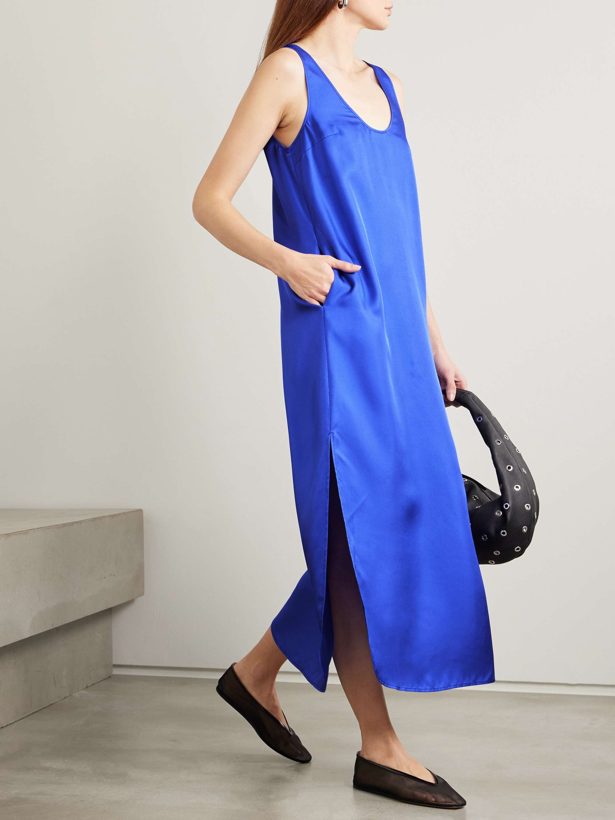 Nada silk-twill midi dress view
