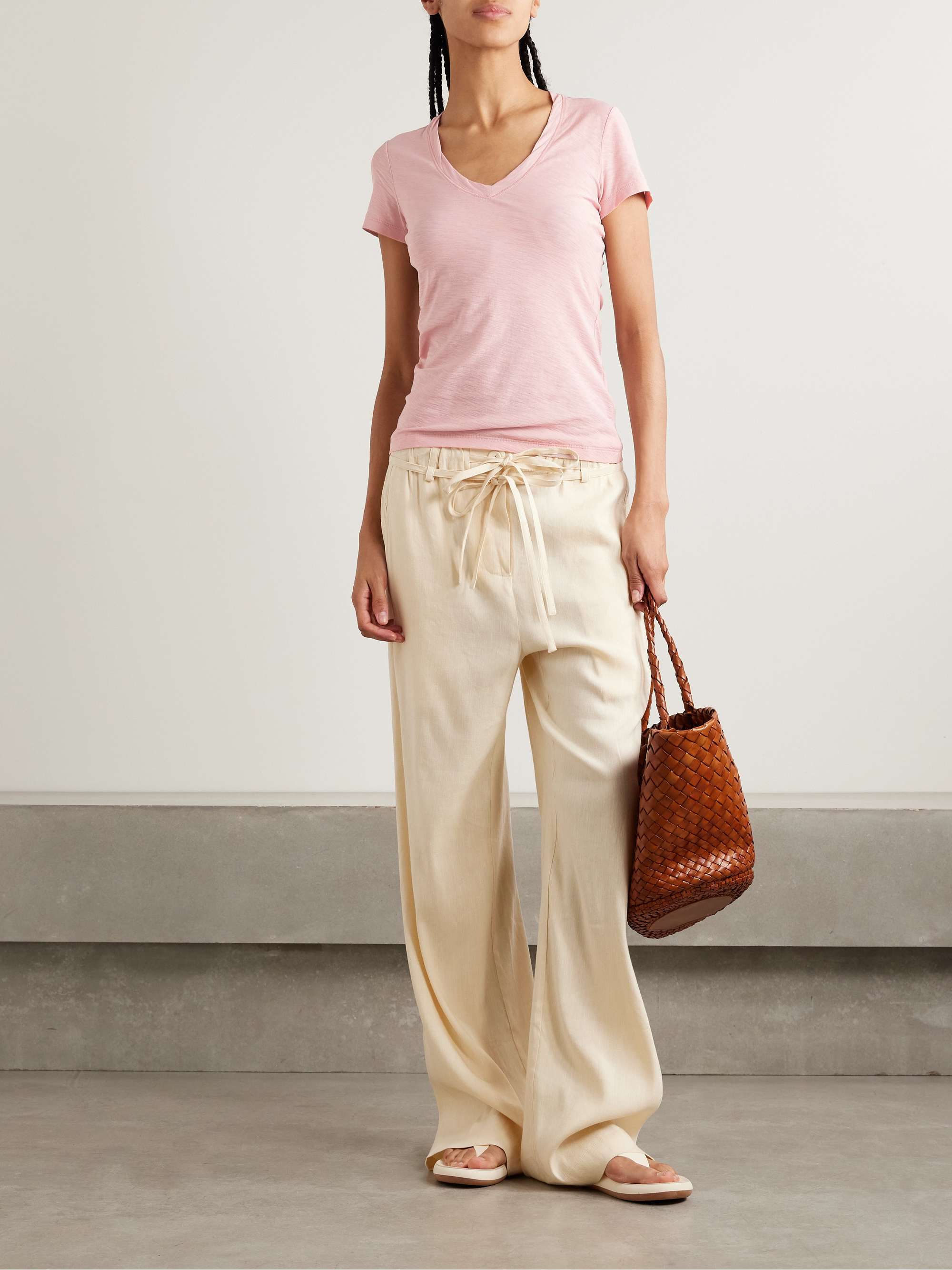 Casual slub Supima cotton-jersey T-shirt view