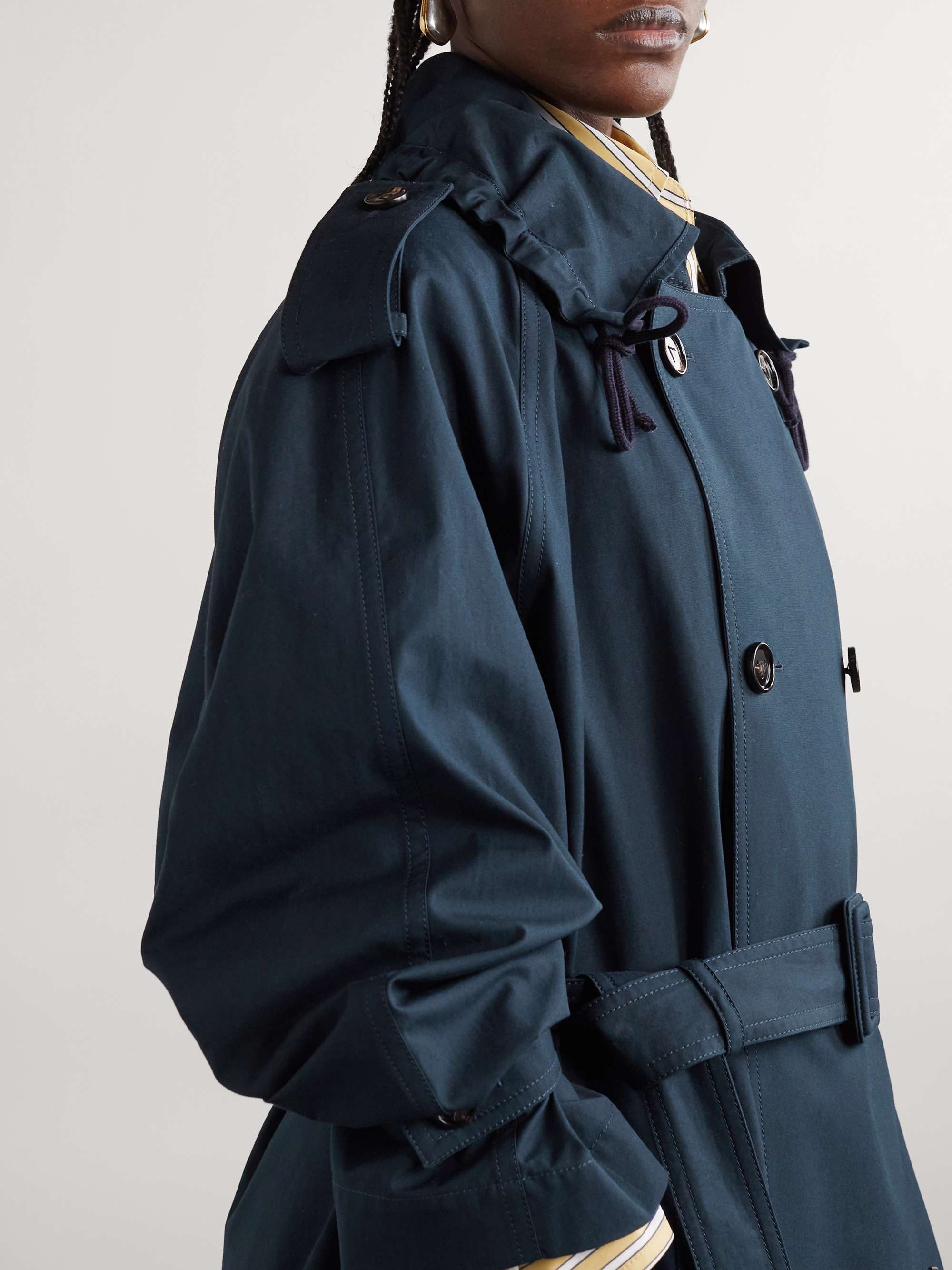 Belted wool-gabardine trench coat view