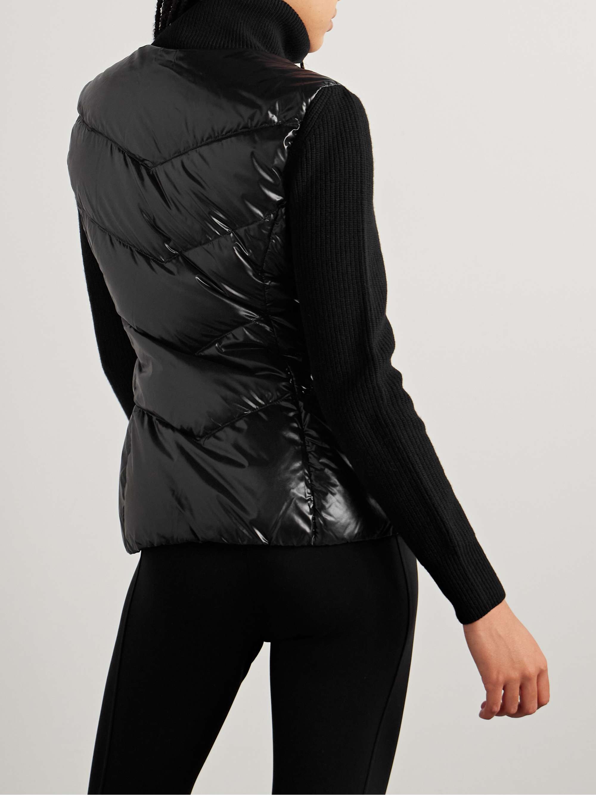 Appliquéd wool and quilted shell down jacket view