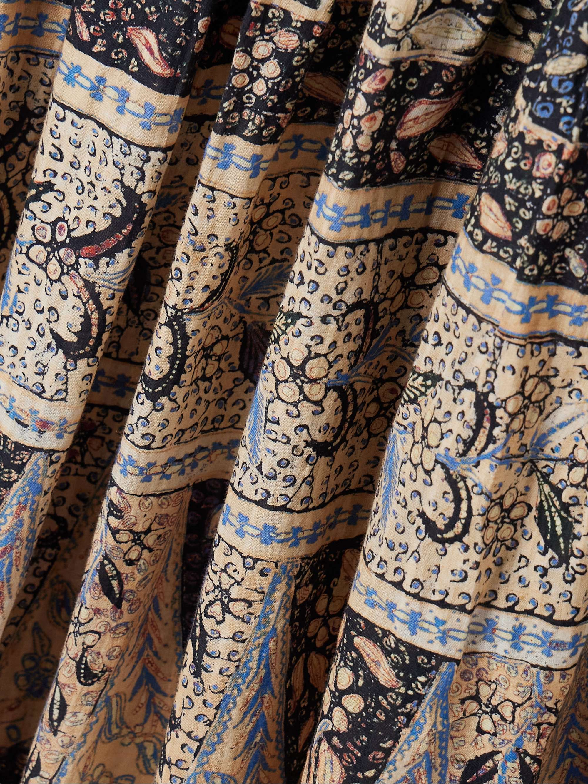 Essie smocked tiered printed cotton-blend voile midi dress view
