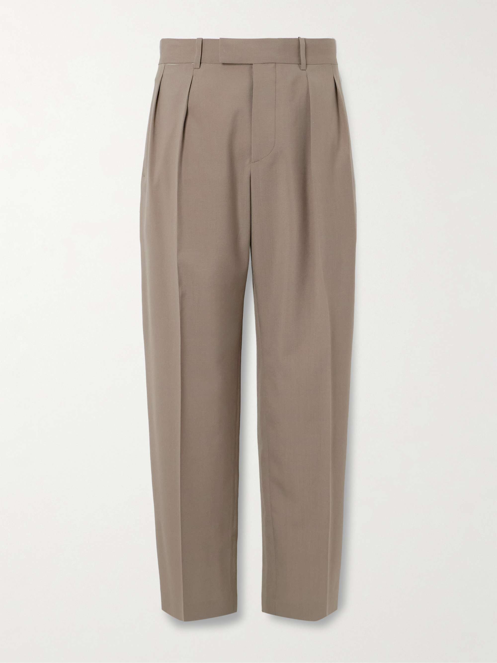 Mikeno Straight-Leg Pleated Wool Suit Trousers view