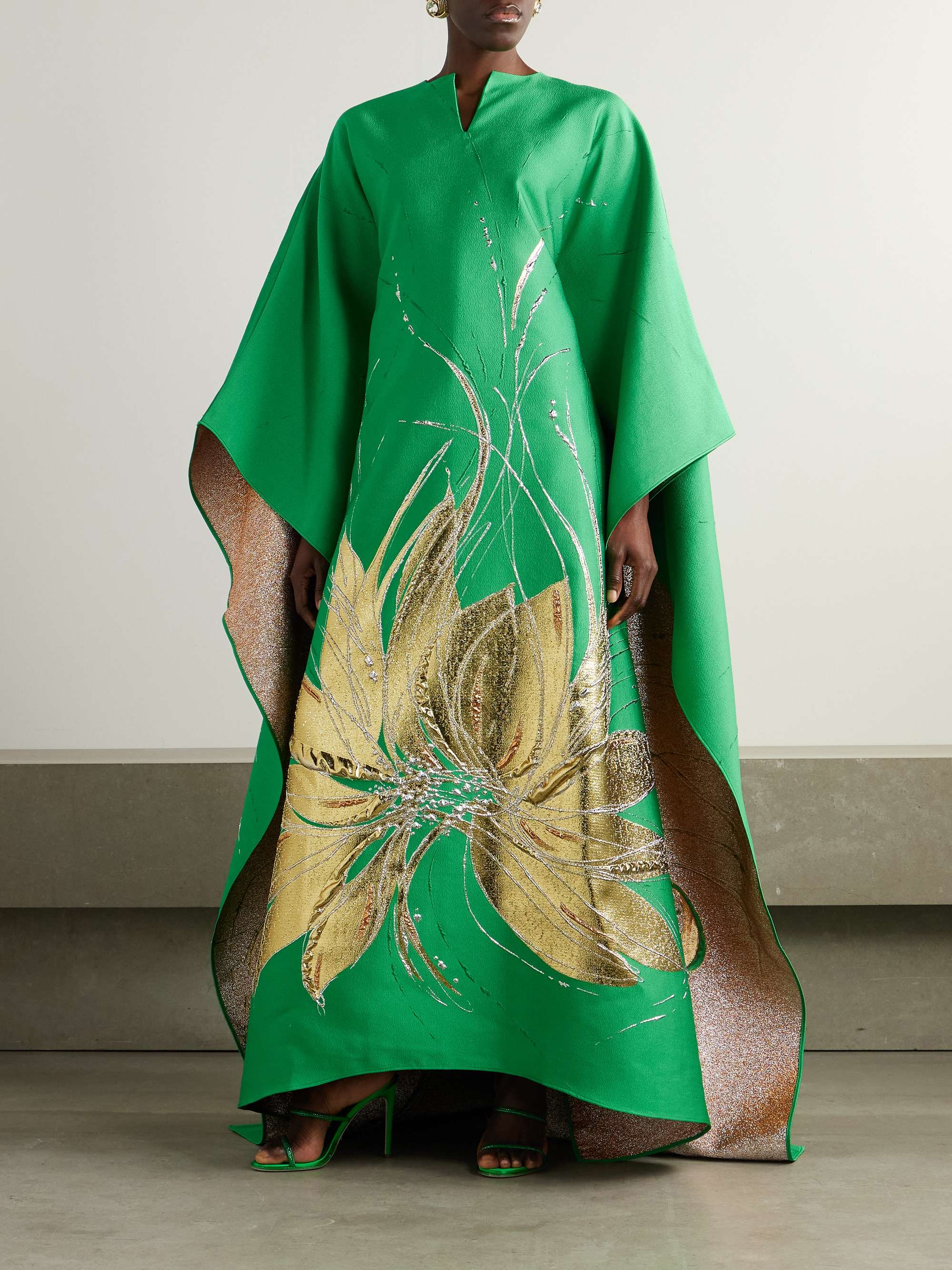 Iman metallic jacquard kaftan view