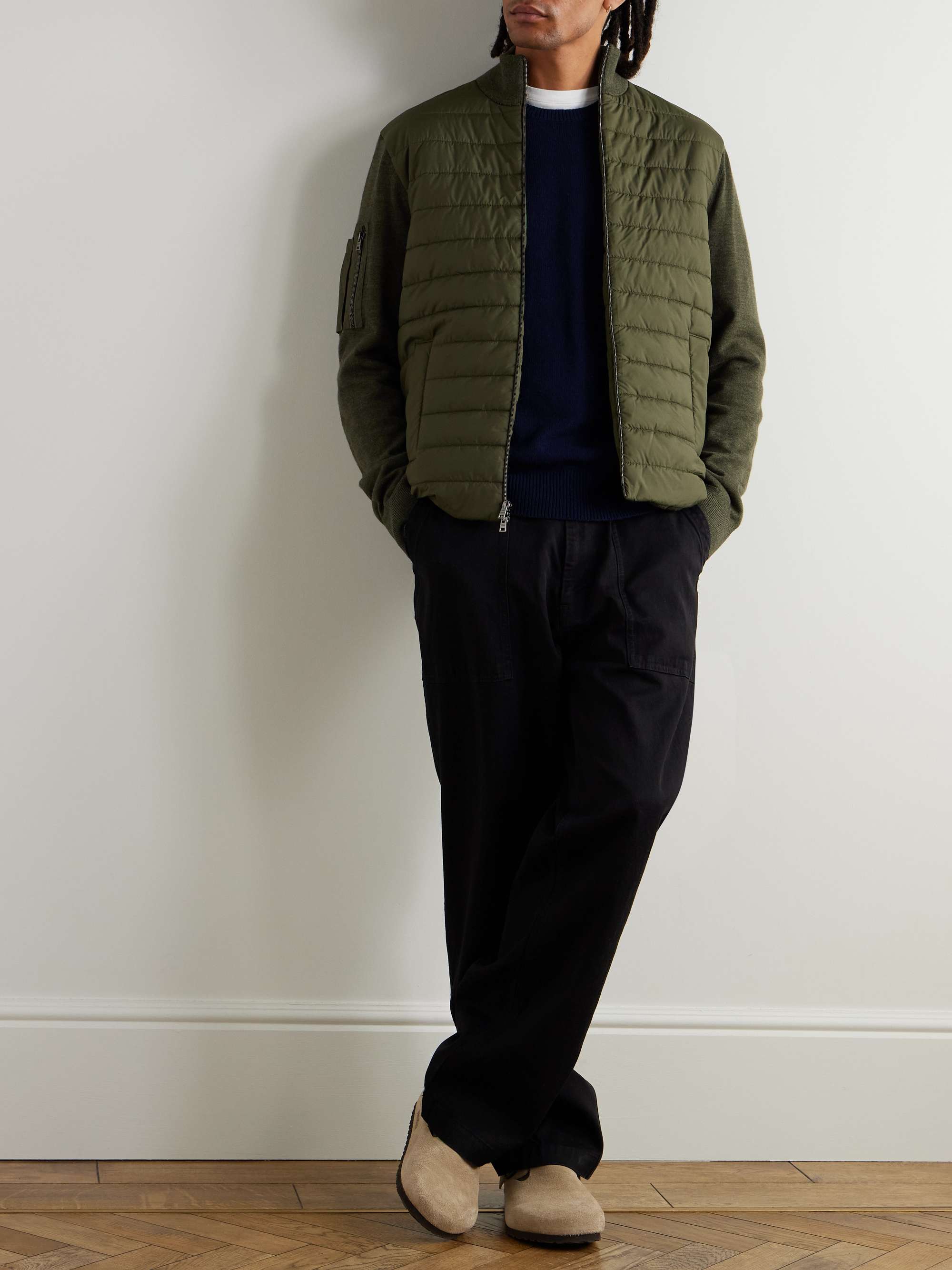 Logo-Embroidered Wool and Cotton-Blend Sweater view