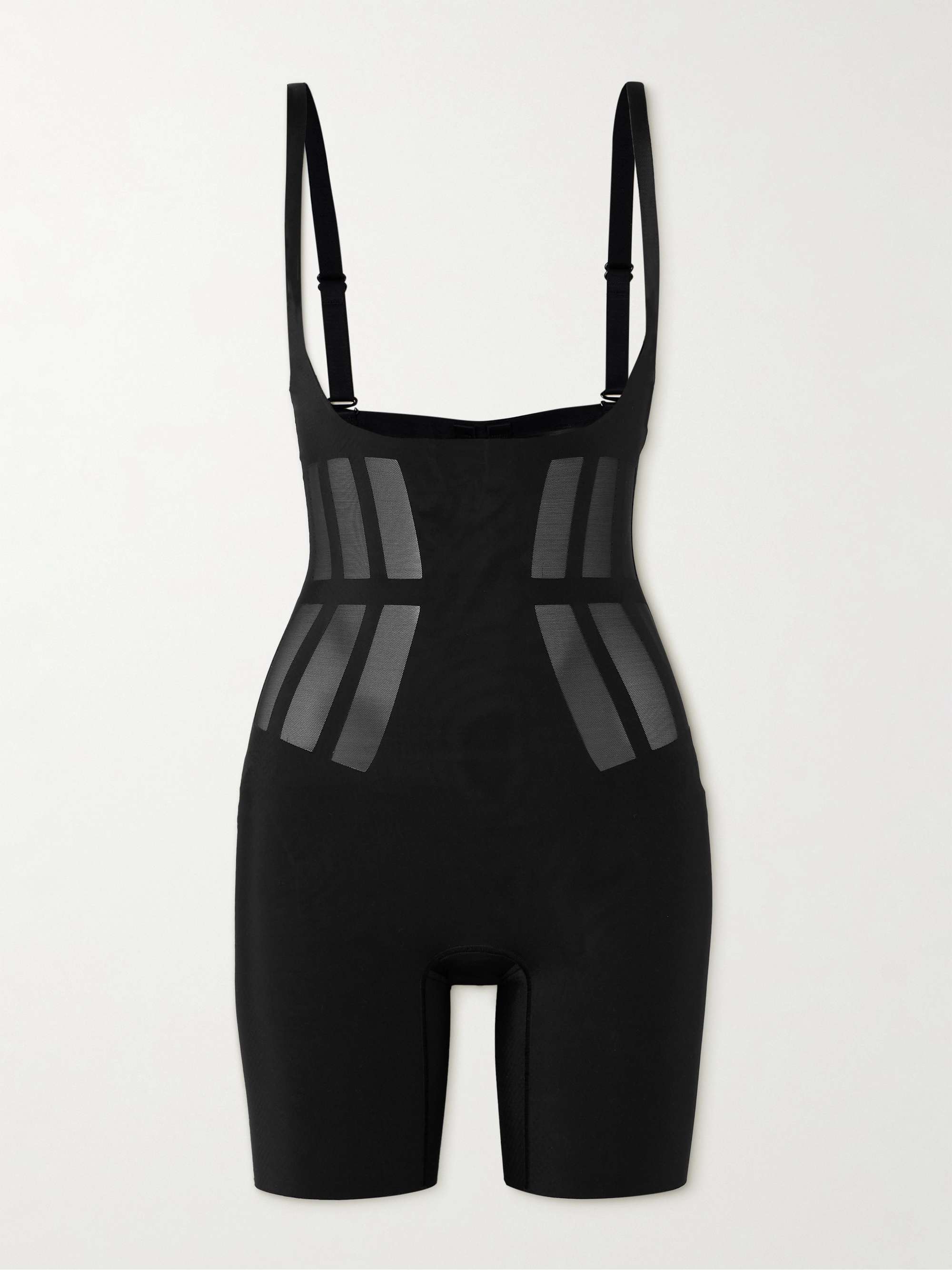 Luxe Control stretch mesh-trimmed tech-jersey bodysuit view
