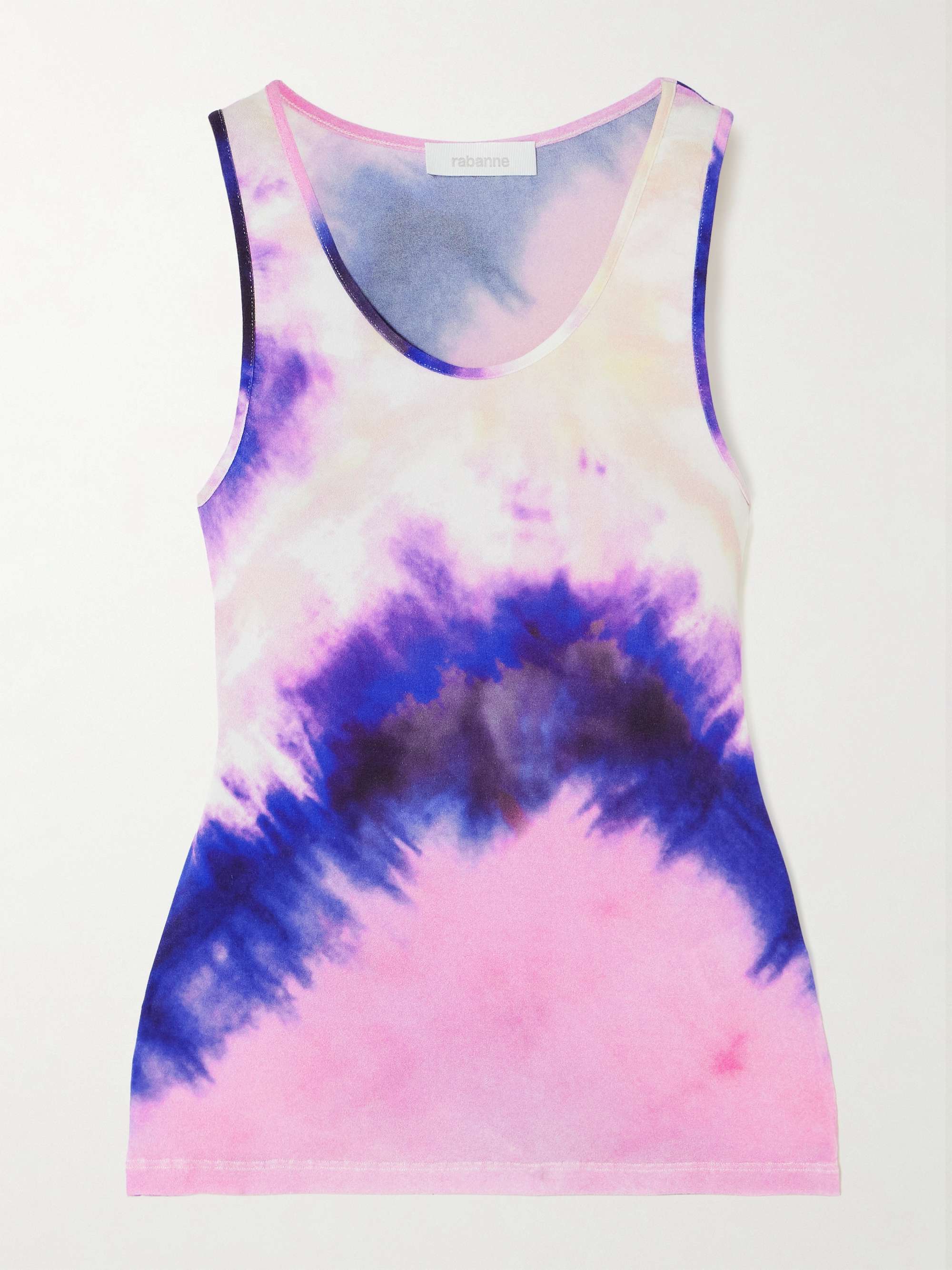 Tie-dyed stretch-crepe tank view
