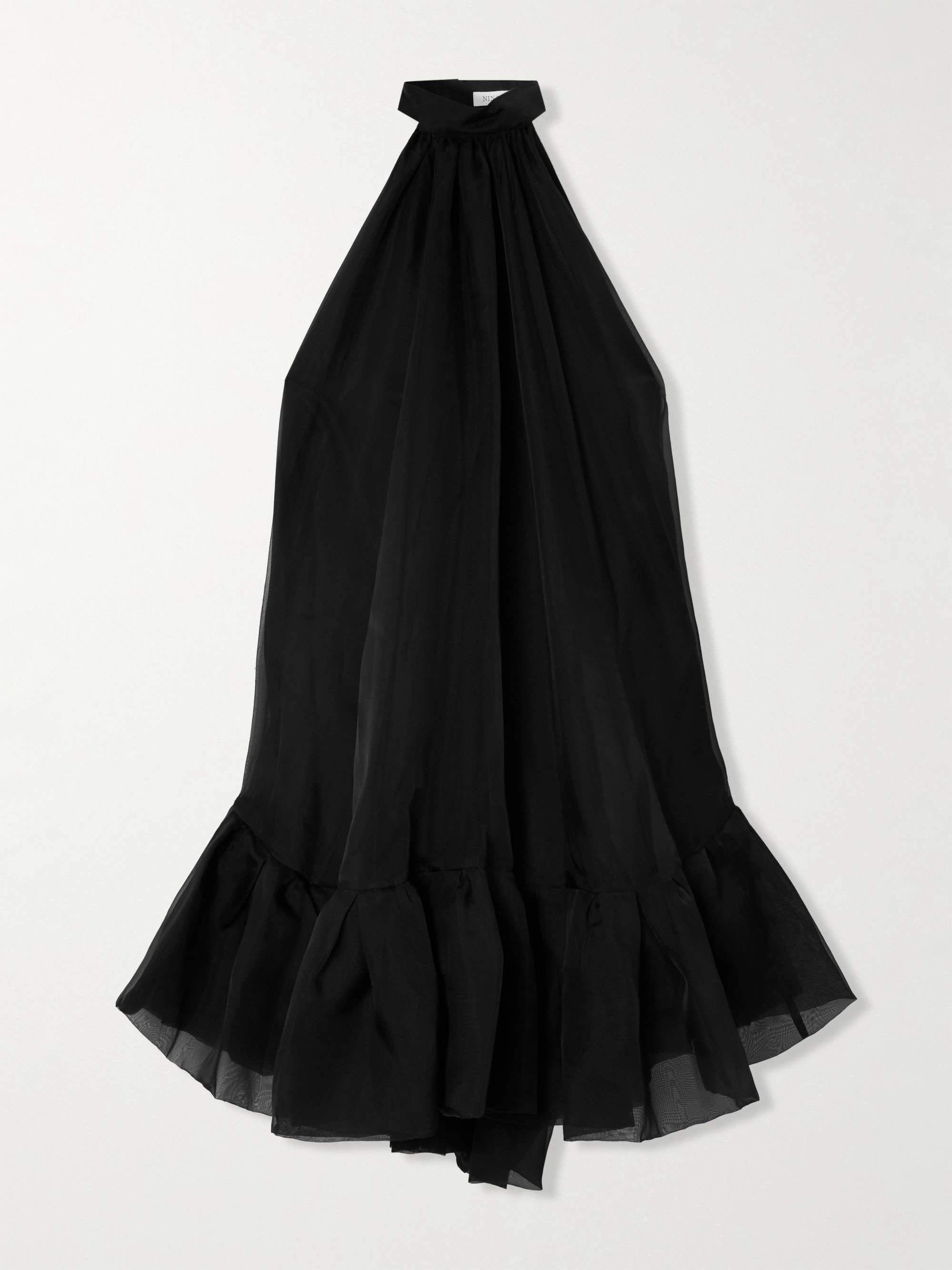 Ruffled silk-organza mini dress view
