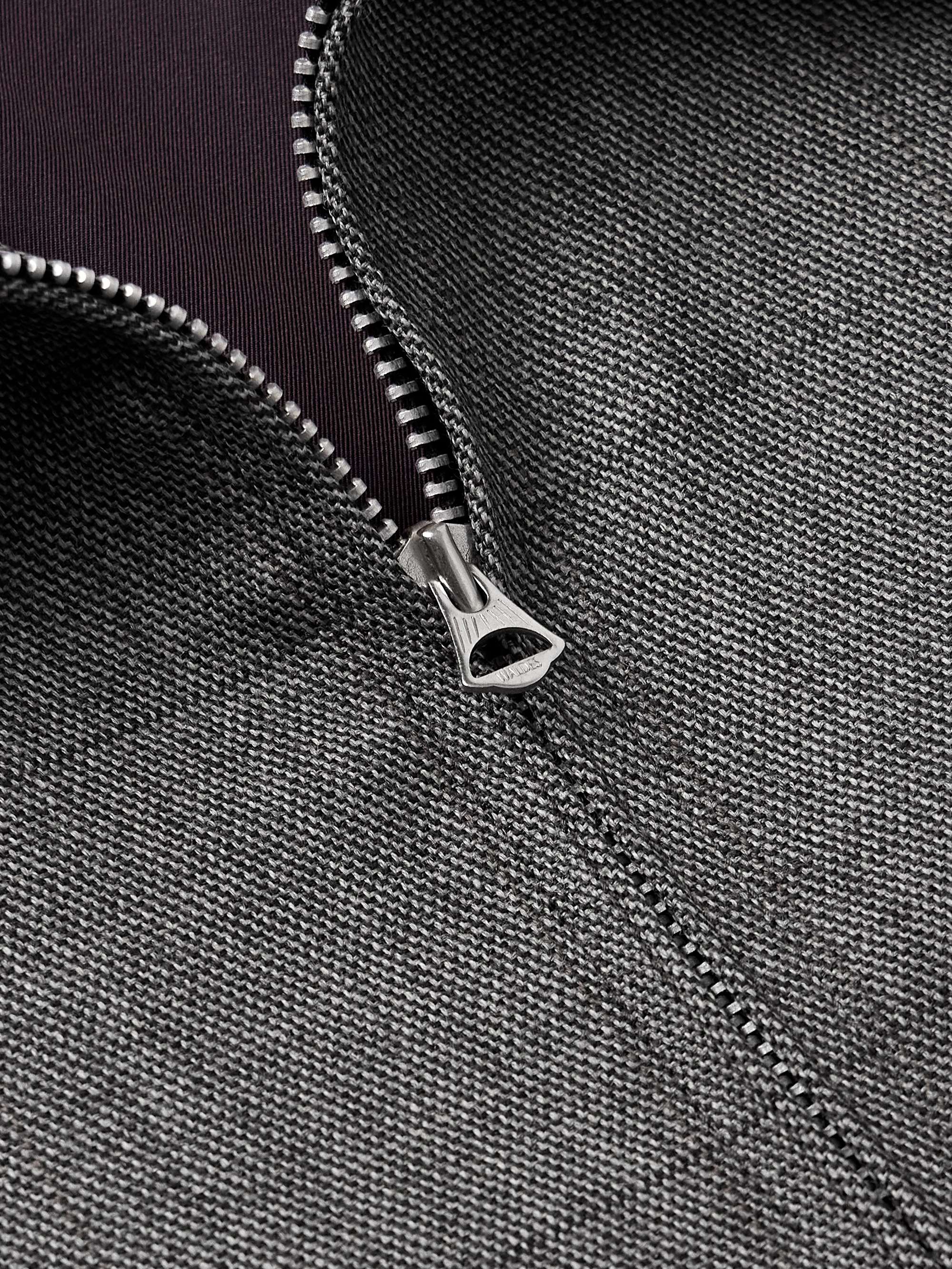 Checked Wool-Gabardine Blouson Jacket view
