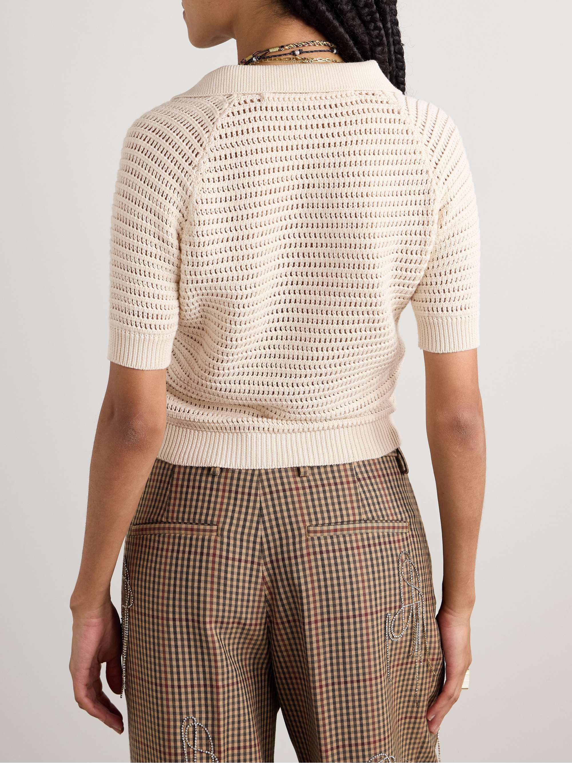Lessi crocheted cotton polo shirt view