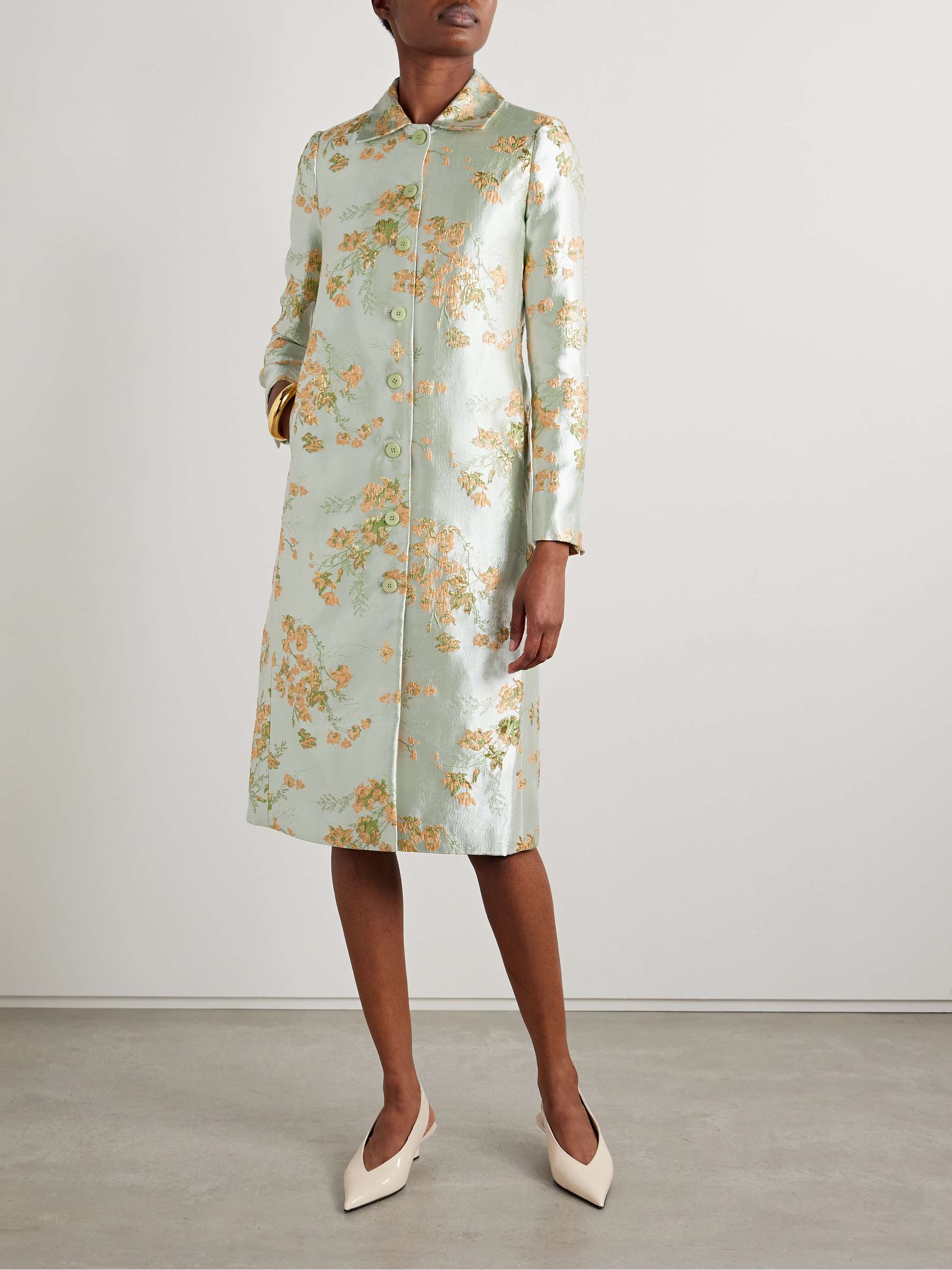 Antoinette metallic brocade coat view