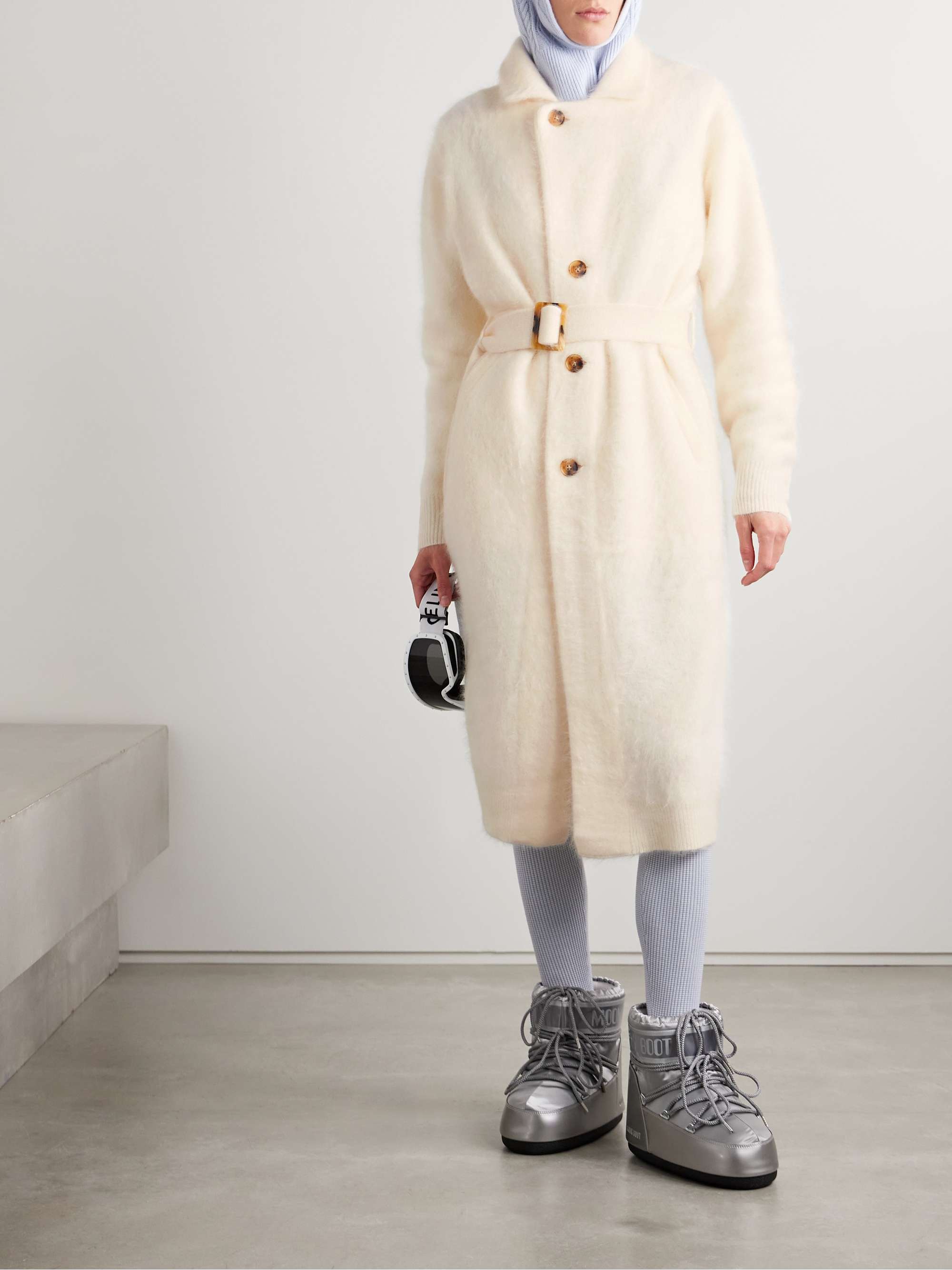 Grizzly belted brushed-cashmere coat view