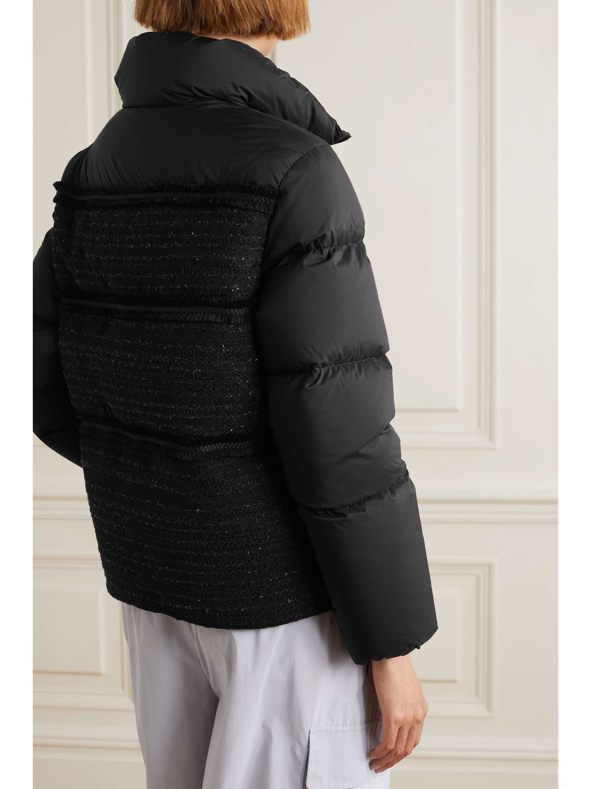 Aucun quilted tweed-lamé and shell down jacket view