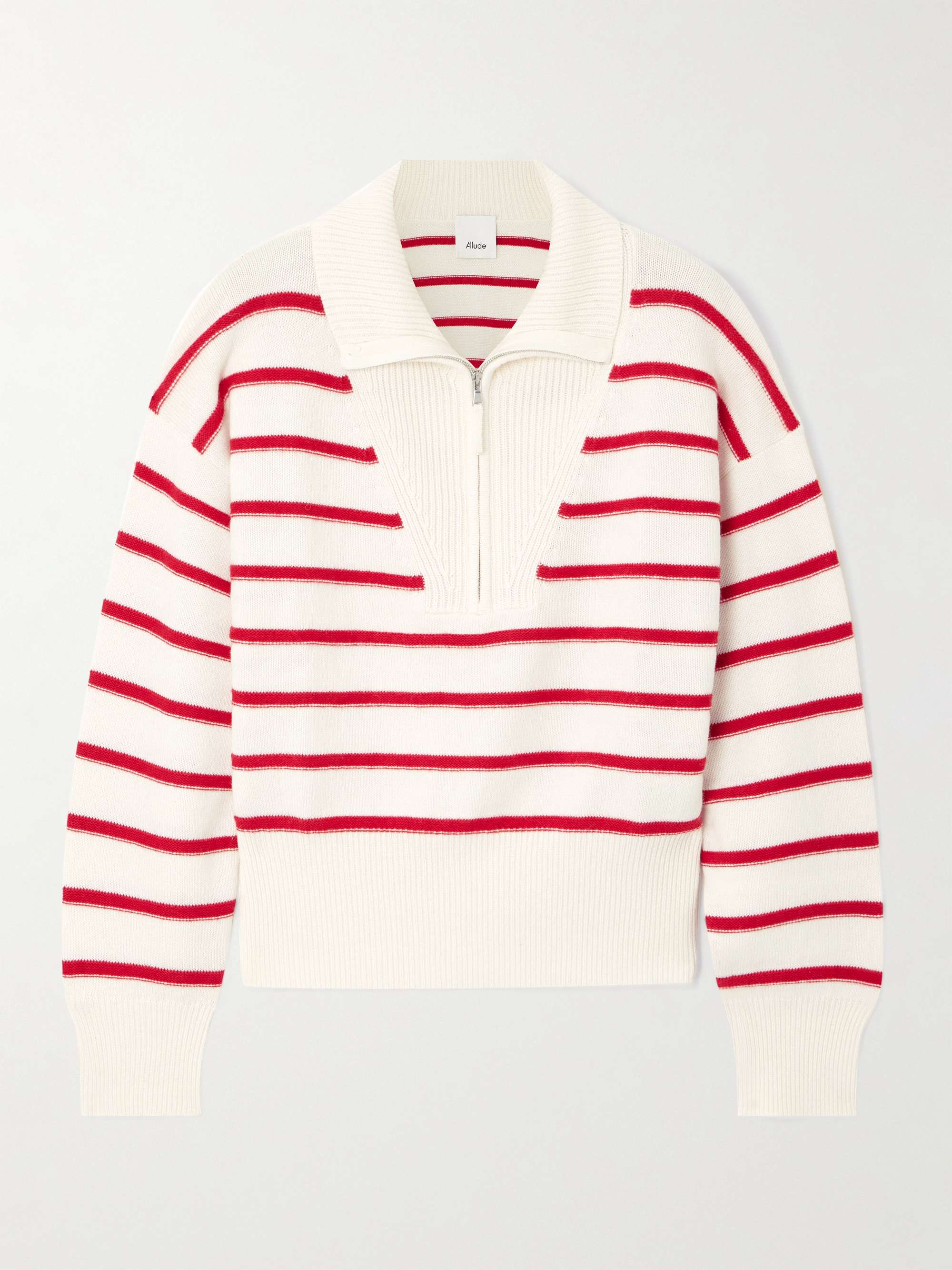 Striped cotton and cashmere-blend sweater view