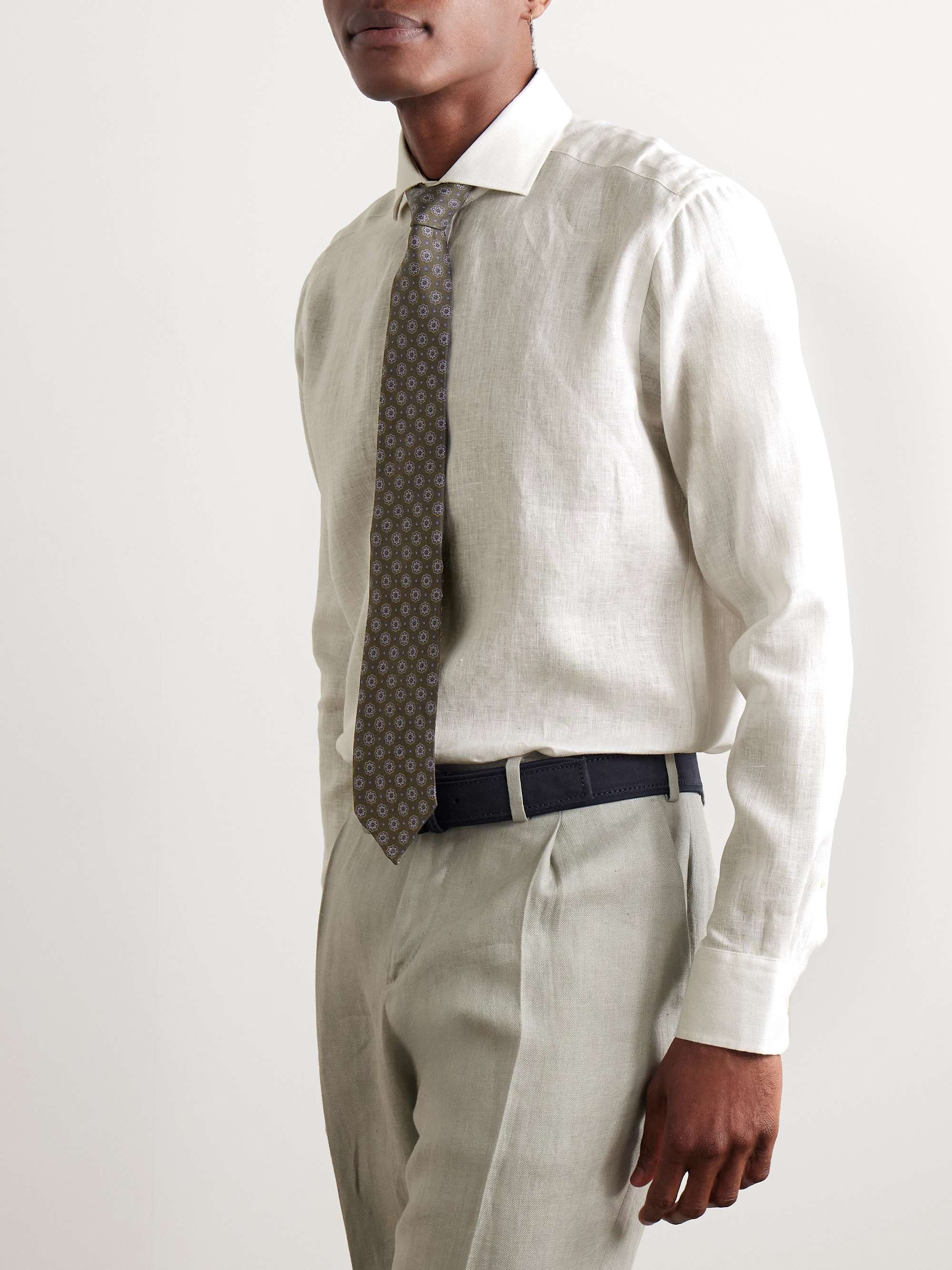 Bridford Cutaway-Collar Linen Shirt view
