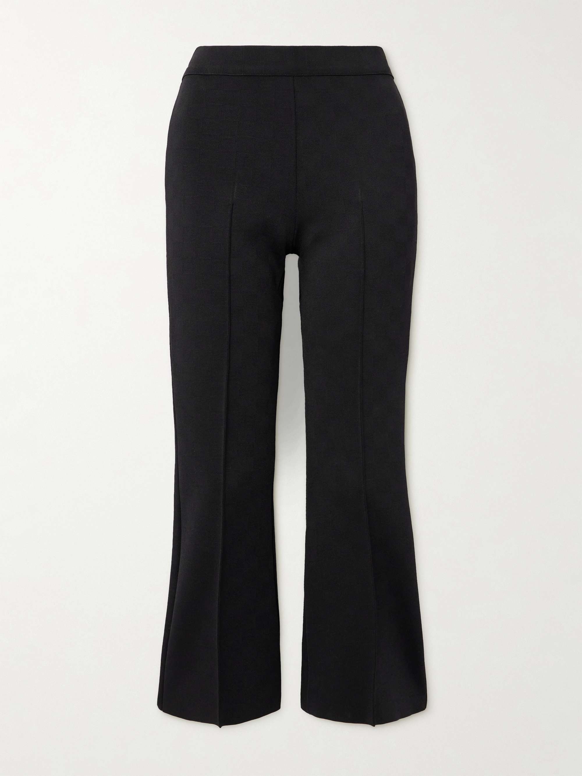 NSFW Crop Kick checked stretch-knit flared pants view