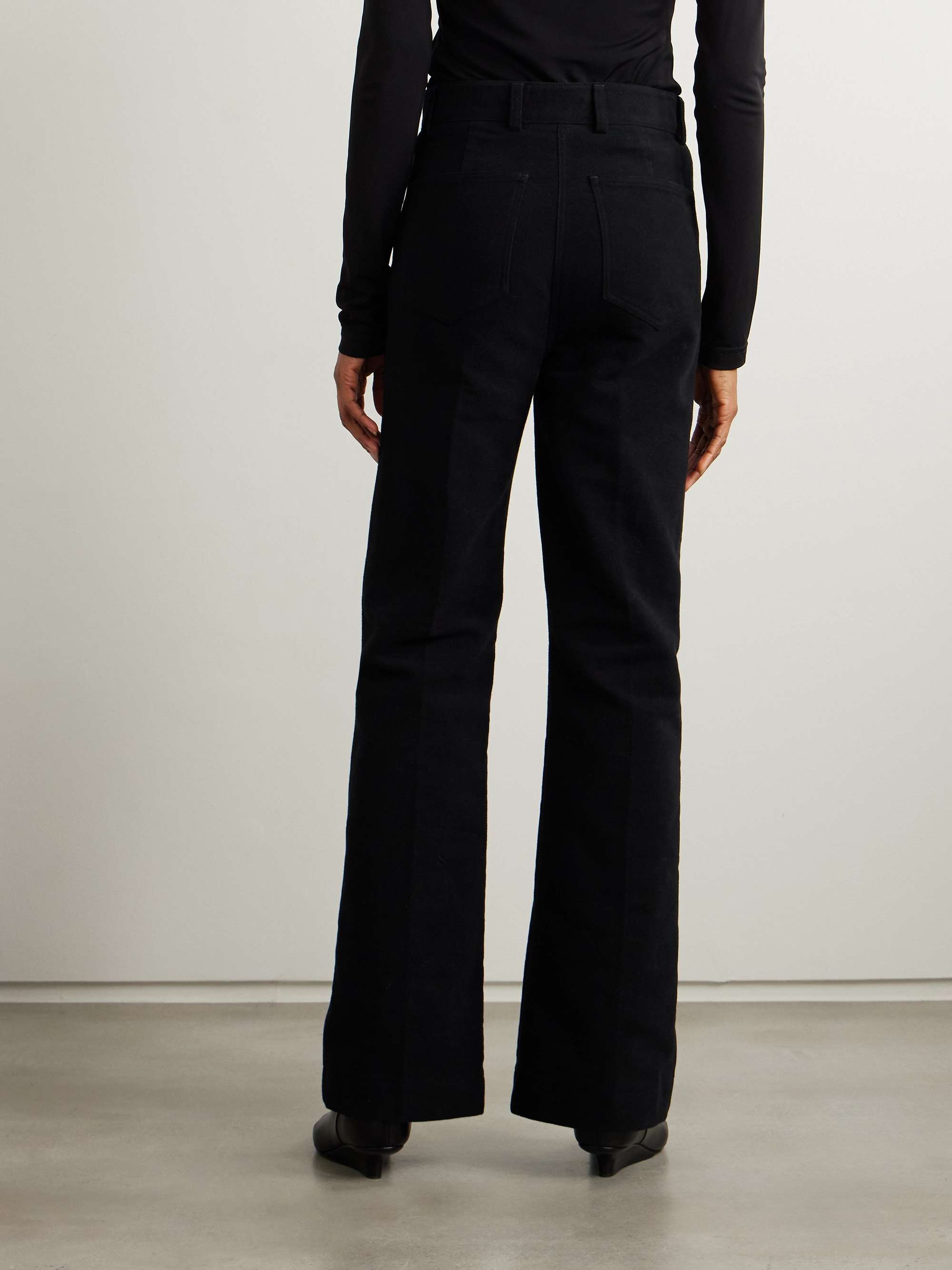 Flared organic cotton-moleskine pants view