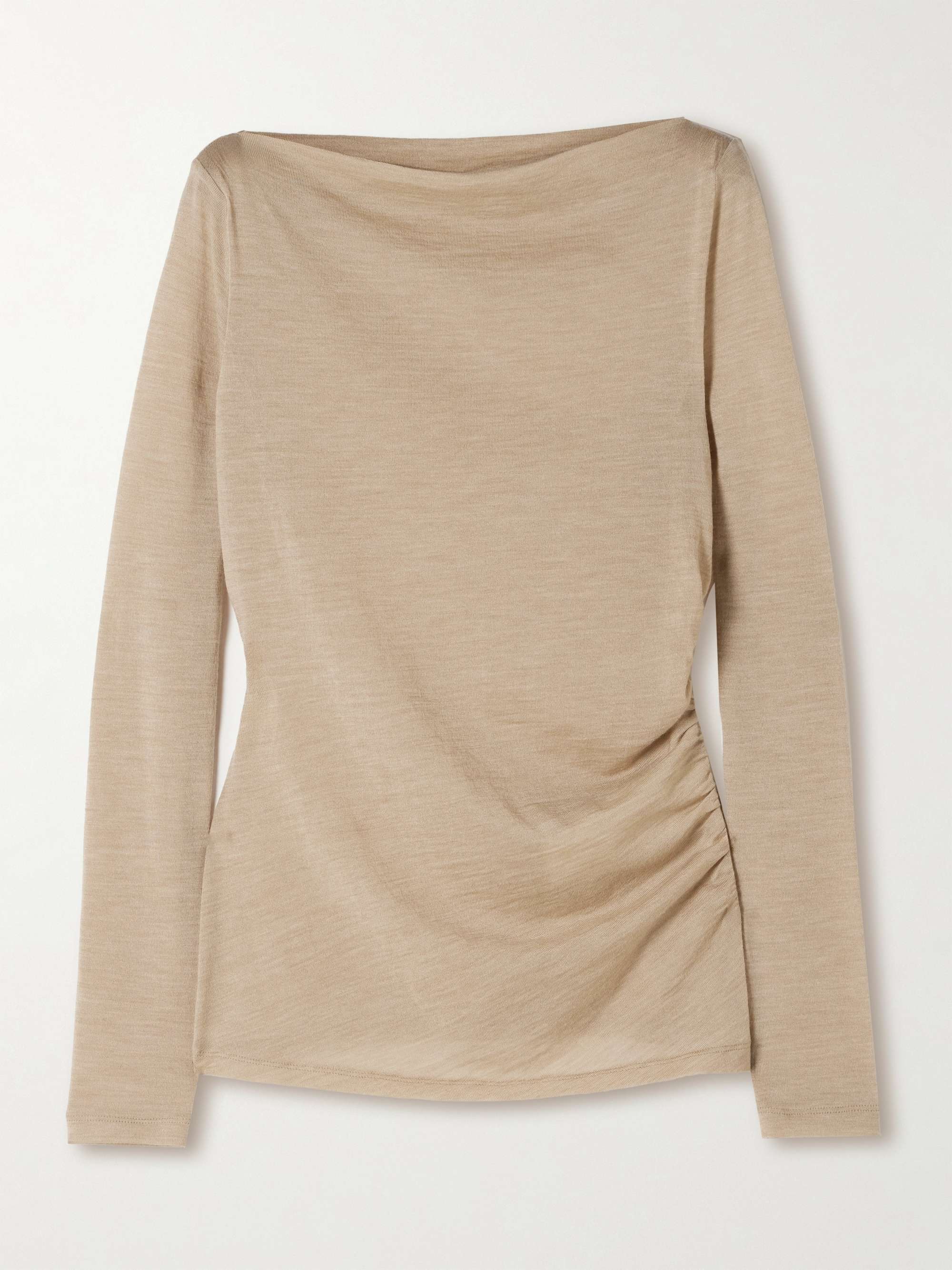 Novella ruched cashmere-blend top view