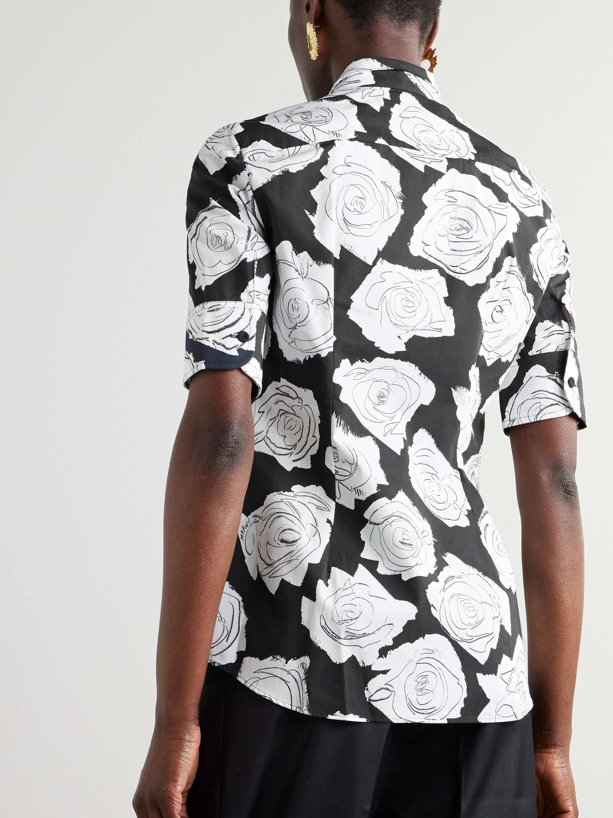 Floral-print cotton shirt view