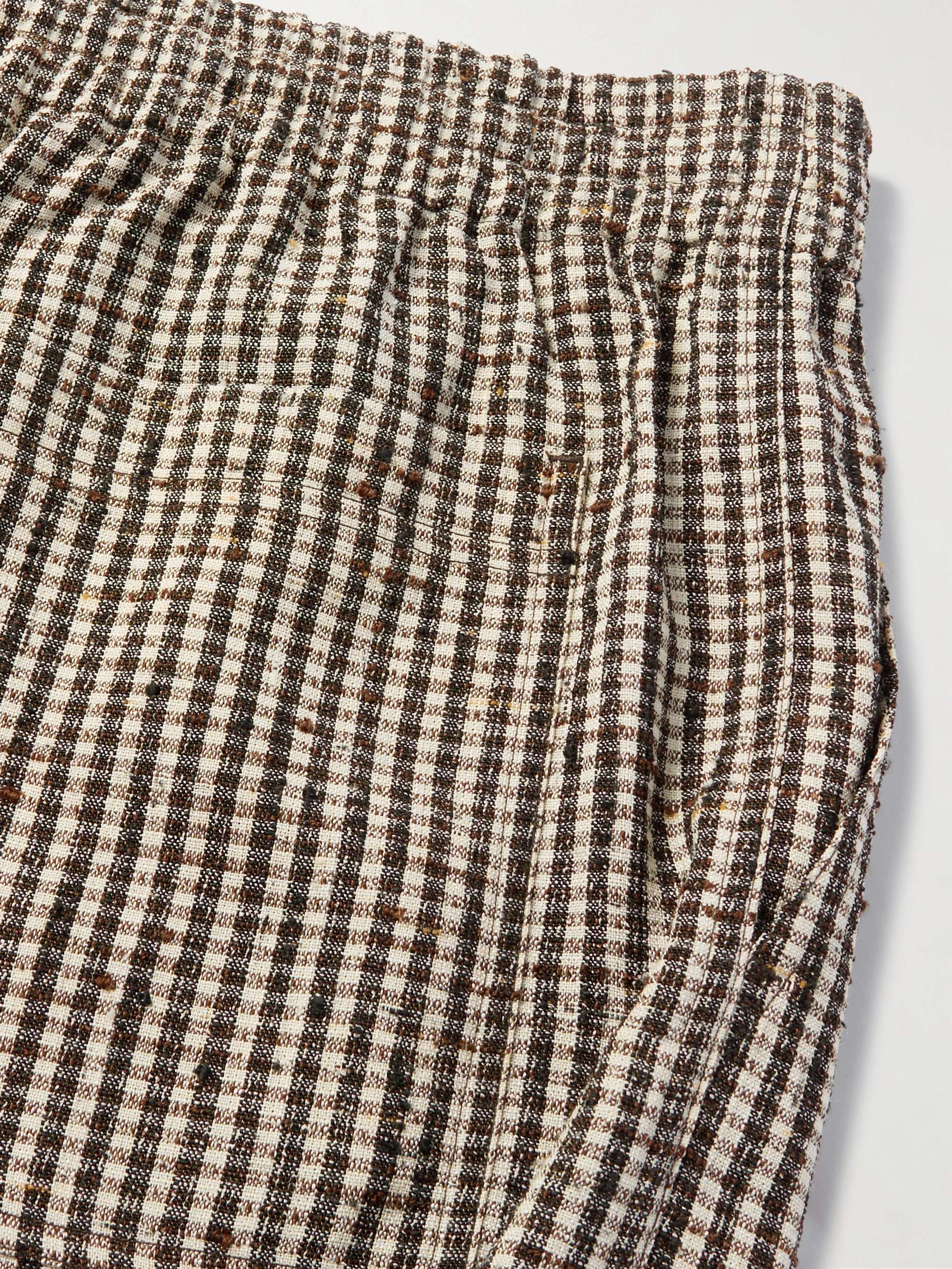 Straight-Leg Checked Woven Shorts view